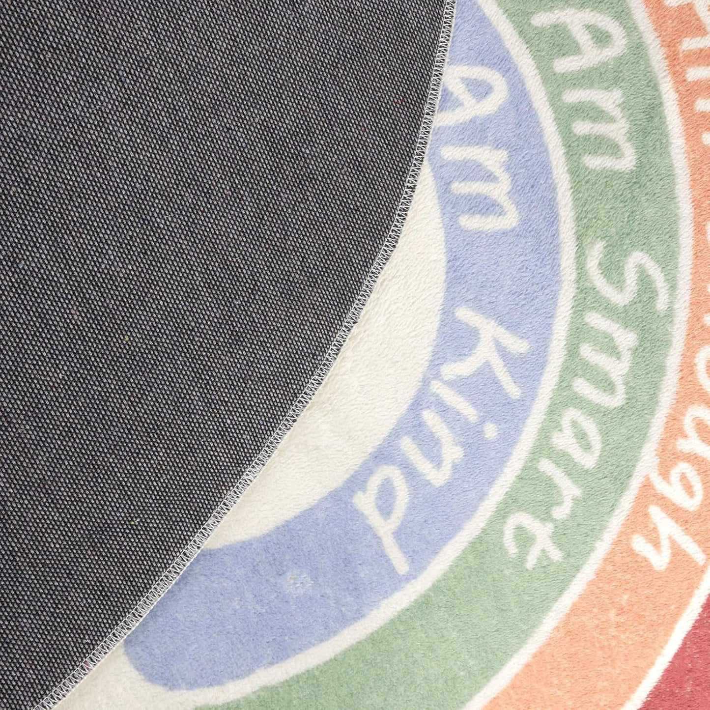 Topotdor Boho Rainbow Round Rug,Washable Kids Rug Ultra Soft Colorful Nursery Rug for Calming Corner Home Bedroom Playroom Decor,47" Round