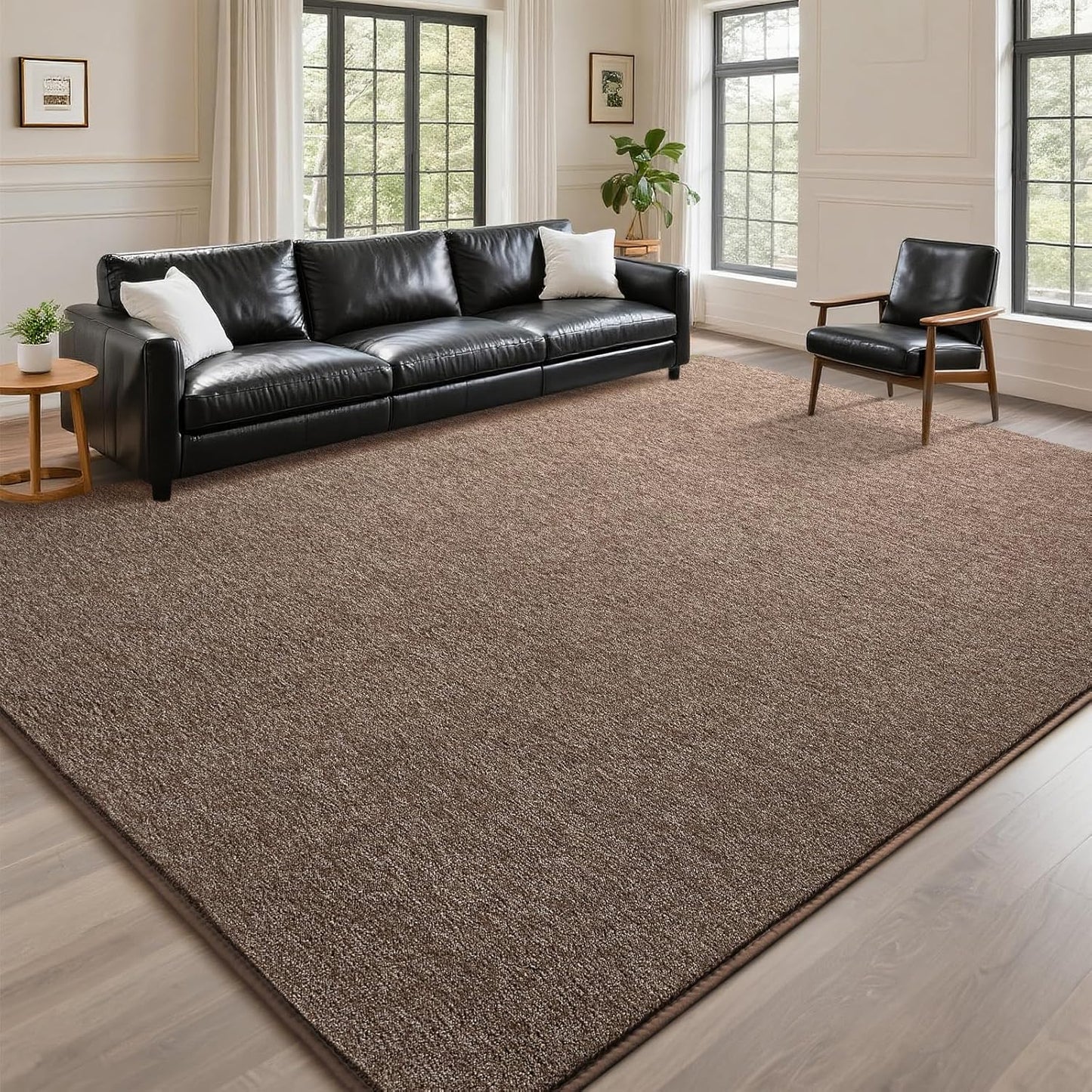 DweIke Rugs for Bedroom Living Room, 5x7 ft Brown Area Rug, Washable Memory Foam Indoor Carpet, Modern Non-Slip Ultra Soft Carpets for Kids Boys Girls Adults Nursery Dorm Home Decor