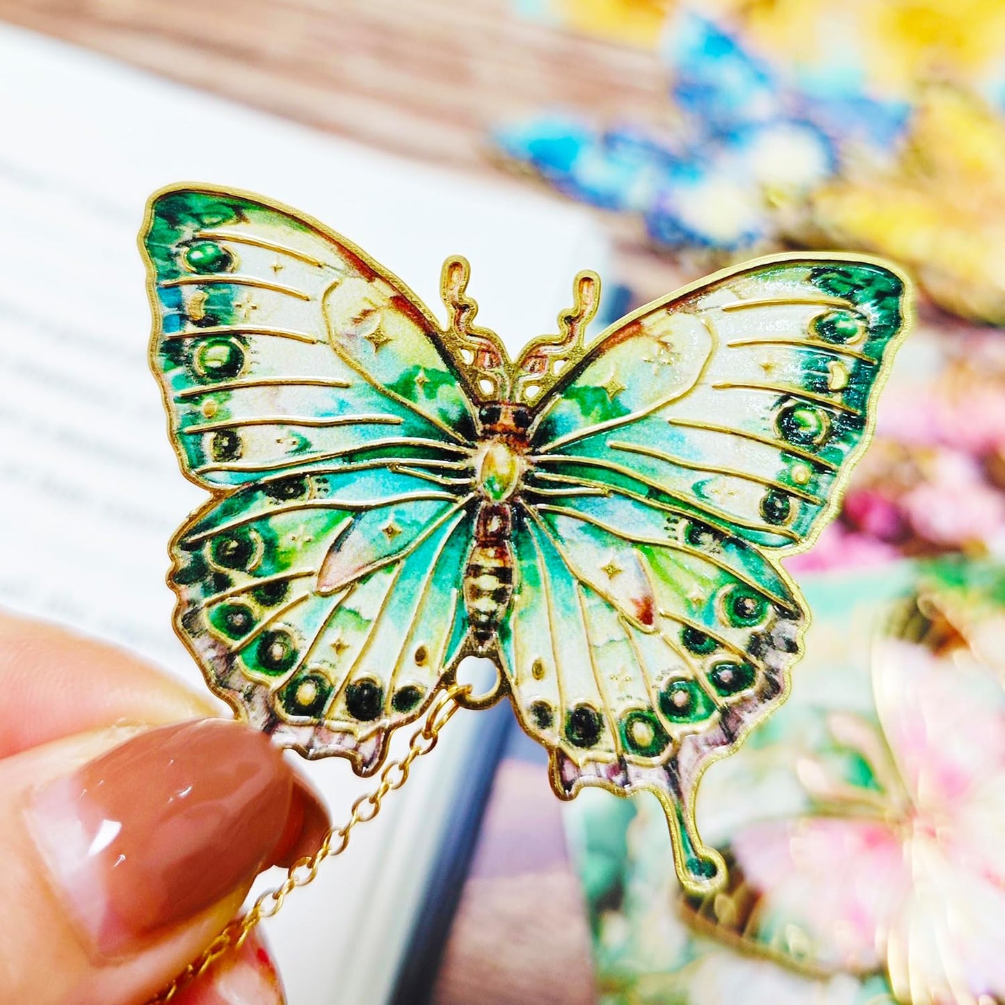 4Pcs Fancy Butterfly Bookmark, Pretty Metal Bookmarks, Book Marks for Reading Women, Cute Unique Bookmarker Reading Accessories, Birthday Graduation Gifts 2026 for Readers Book Lovers Students
