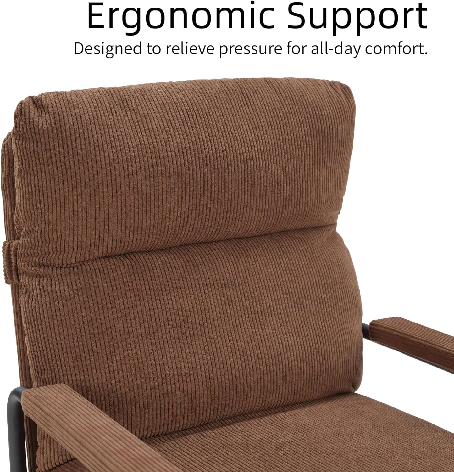 Modern Recliner Chair with Adjustable 3-Level Backrest & Removable Corduroy Cushions - 396 lbs Capacity Metal Frame Lounge Chair for Living Room, Bedroom, Office - Ergonomic Reading & Gaming Seat
