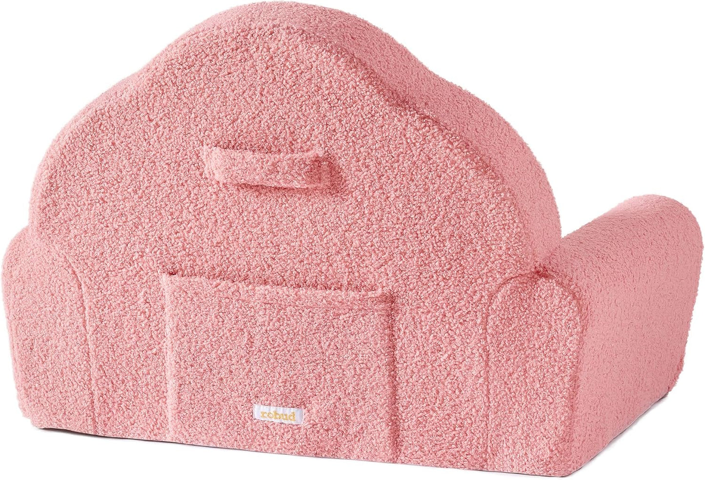 ROBUD Toddler Chair, Comfy Kids Sofa with Teddy Fleece, High Resilience Sponge, and Hidden Storage Pocket, Toddler Couch with Princess Style Design, Kids Couch for Boys and Girls, Pink