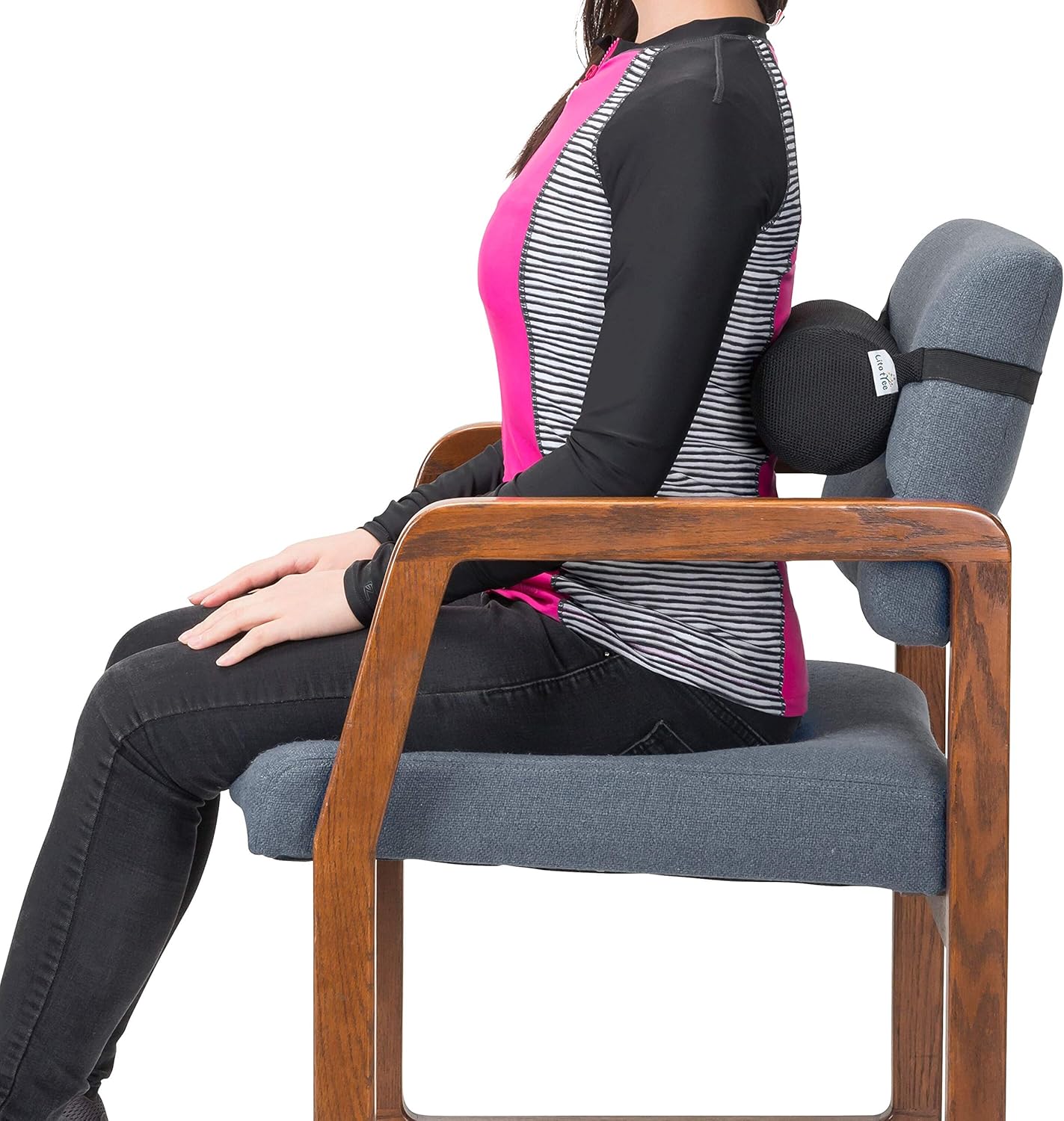 Lumbar Roll for Back Support - 100% Memory Foam - Optimized Firmness - 11 Inches Long with 4.5 Inches Diameter - Breathable Mesh Pillow Cover - for Comfortable Alignment and Support