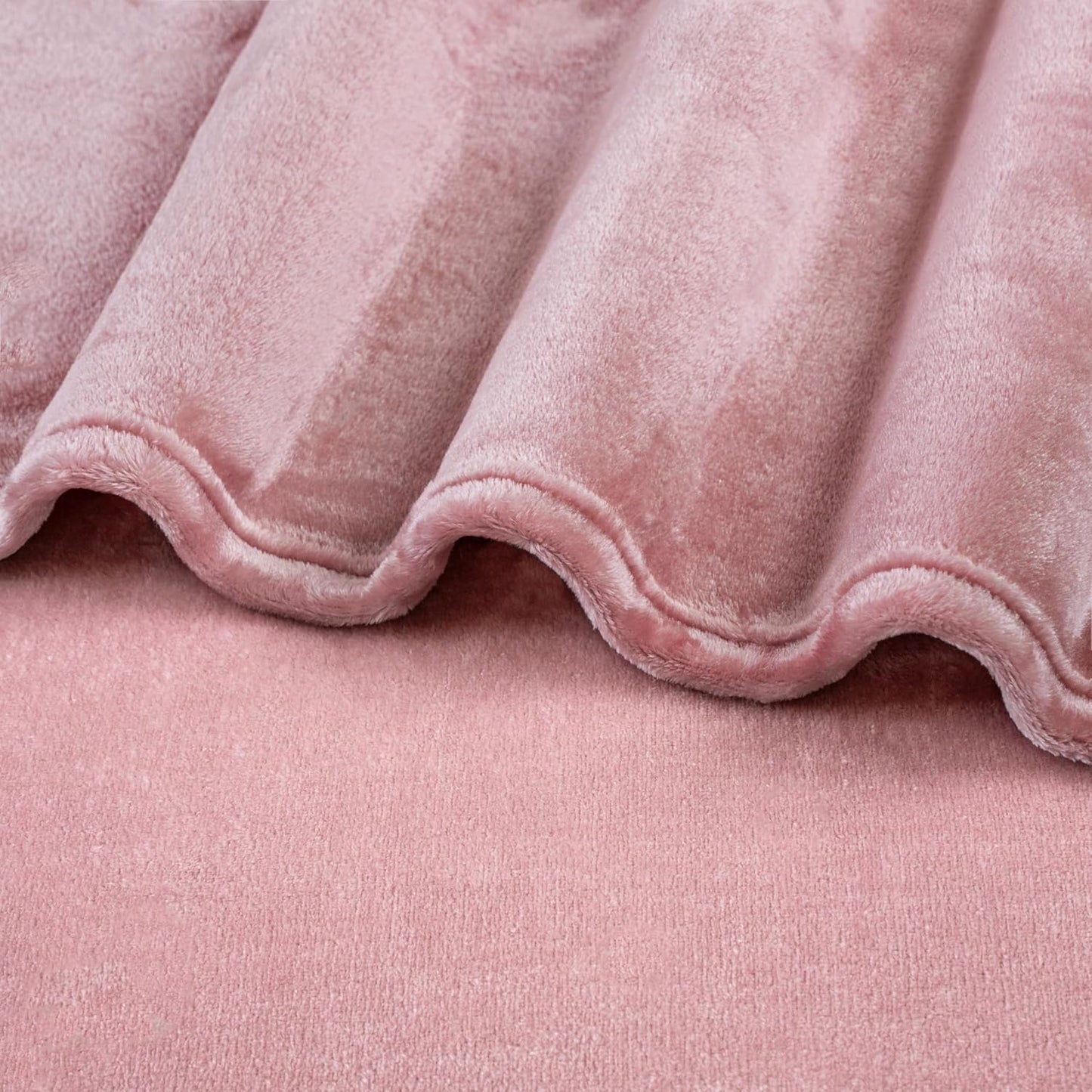 PAVILIA Pink Fleece Throw Blanket for Couch, Blush Pink Soft Fuzzy Flannel Throw for Sofa, Luxury Plush Microfiber Bed Blanket, Cozy Home Decorative Velvet Gift Blanket, 50x60