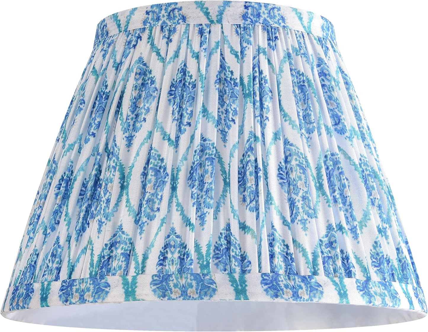 GOSO 5"× 9"×6.4" Spider Blue Pleated Lamp Shades Set of 2 Small Bell,Multi Floral Lampshades for Table Lamps Wall Lamps,Art Deco Lamp Shade Replacement,Barrel Paoda Shade No Assembly Required