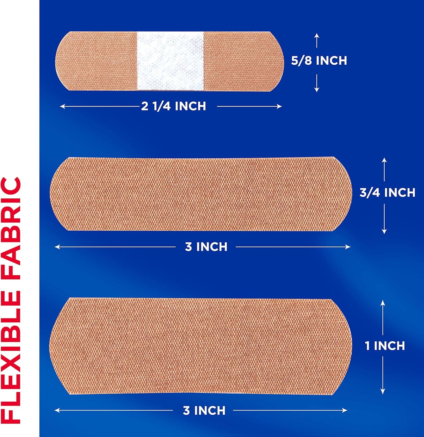 BAND-AID Brand Flexible Fabric Adhesive Bandages with Memory-Weave Fabric, Quilt-Aid Comfort Pad & Hurt-Free Pad; Wound Care for Minor Cuts, Scrapes, & Wounds, Assorted Sizes, 2 x 100 Count