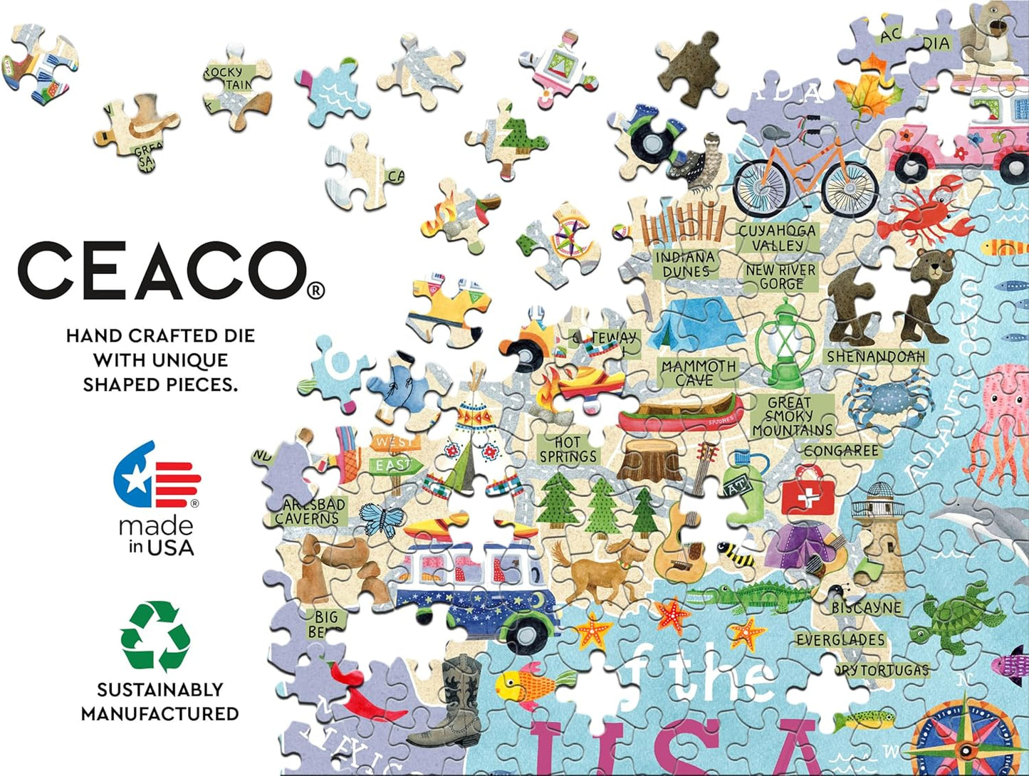 Ceaco - National Parks Map - 500 Piece Jigsaw Puzzle