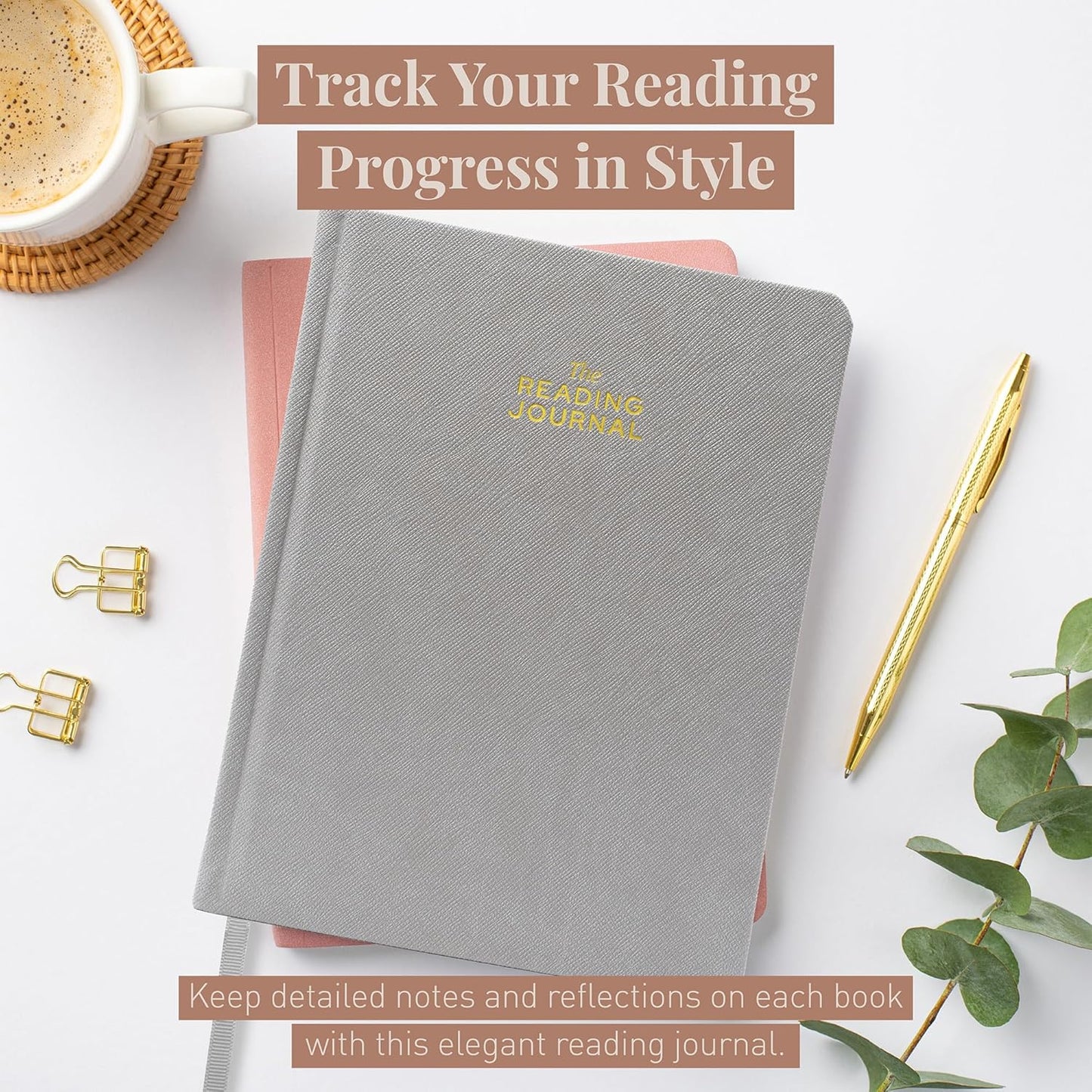 Rileys & Co. Grey Book Journal - Reading Journal & Book Review Journal | Book Journal Reading Log & Reading Journals for Book Tracking with Review Sections