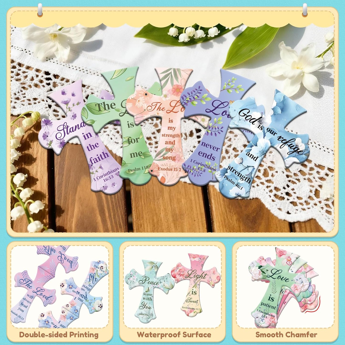 50Pack Magnetic Bookmarks Christian Bookmarks Bulk Cross Bible Bookmark for Reading Women Men Kids Teacher Book Lovers Gifts, Religious Magnet Bookmark Clips Cute Personalized Book Markers (Flower)