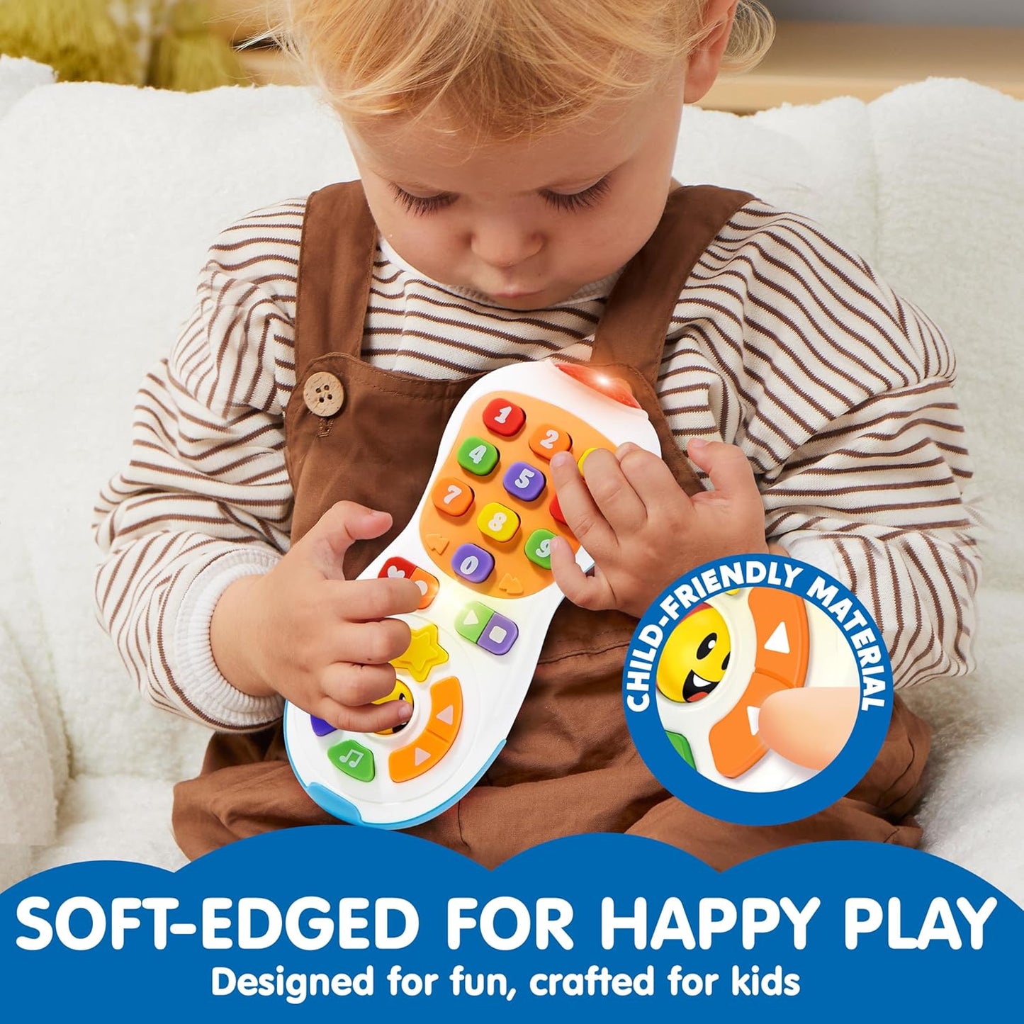 JOYIN Baby Toys 6-12 Months - TV Remote Control Toy with 40+ Music and Learning Phrases & Volume Control, Birthday Gift for Todder Girls Boys, Easter Basket Stuffers