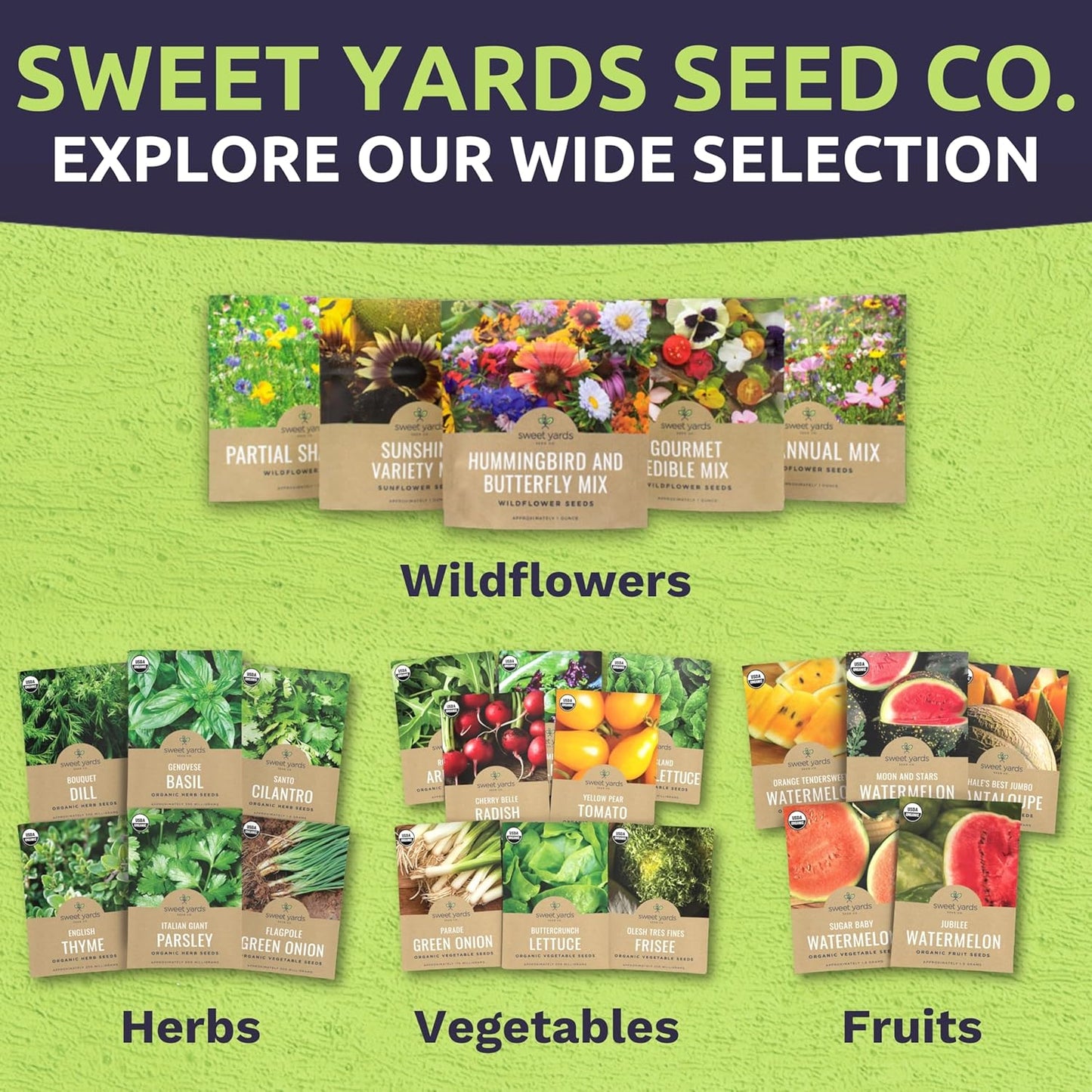 Organic Herb Seeds Variety Pack - 10 Individual Packs - 2026 Season - Basil, Cilantro, Dill, Thyme, Parsley and More! for Indoor & Outdoor Planting (Non-GMO, Certified Organic)