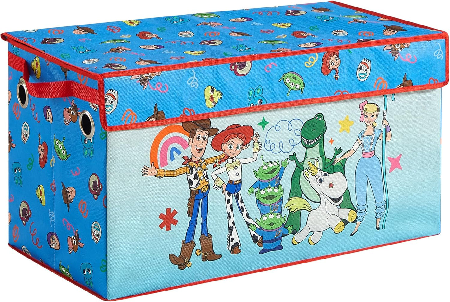 Disney Pixar Toy Story Collapsible Storage Trunk with Lid,Large Durable Kids Toy Box Organizer for Bedroom &Playroom,28.5"x14.5"x16"