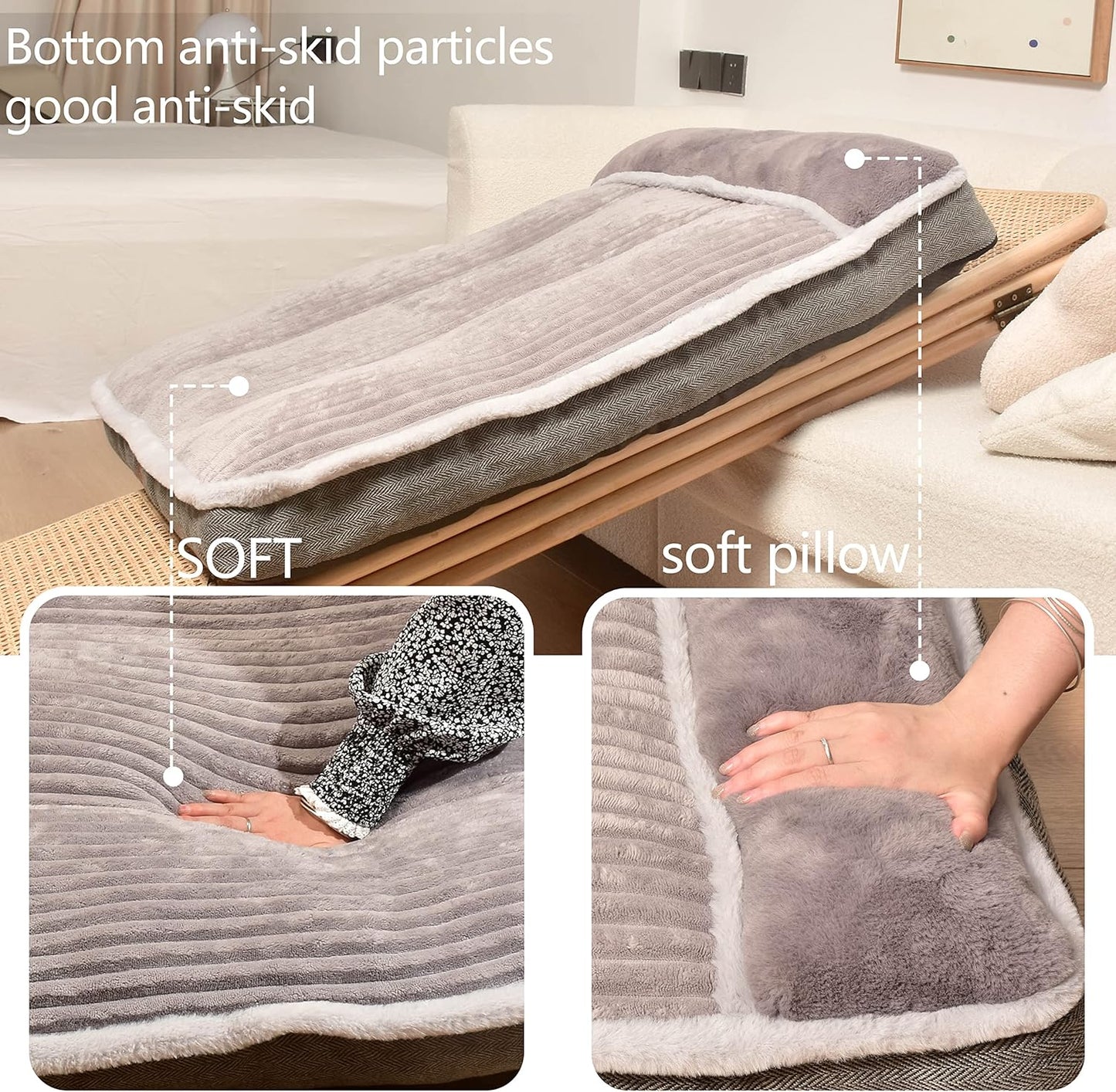 WINDRACING Large Dog Bed with Pillow for Crate Kennel, Sofa Dog Bed, Super Soft pet Bed for Medium, Jumbo, Furniture