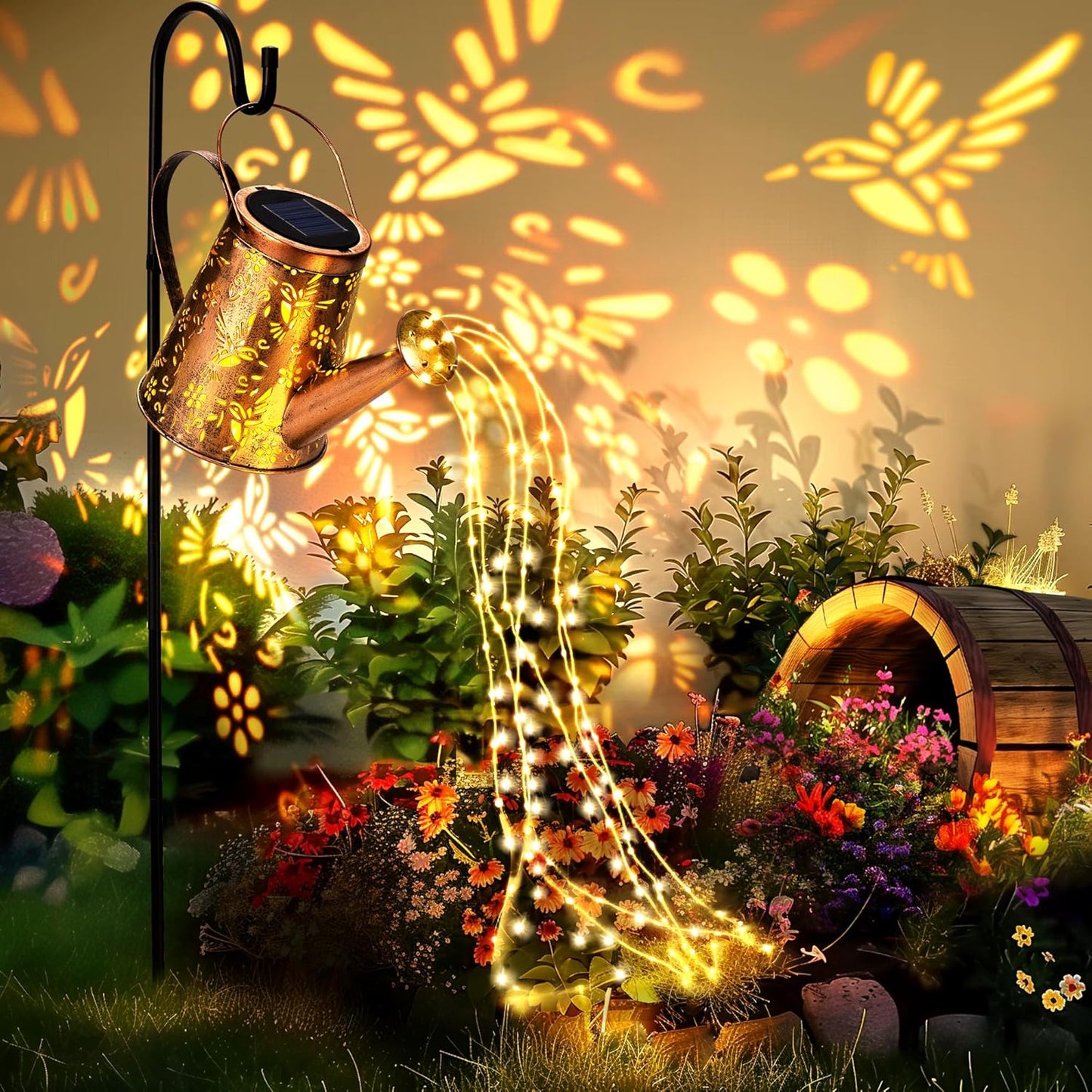 Solar Lights Outdoor Garden Decor, Large Lanterns Watering Can Lights Gardening Gifts for Mom Women Grandma Birthday, Hanging Lights Outdoor Decoration for Yard Porch Patio Backyard