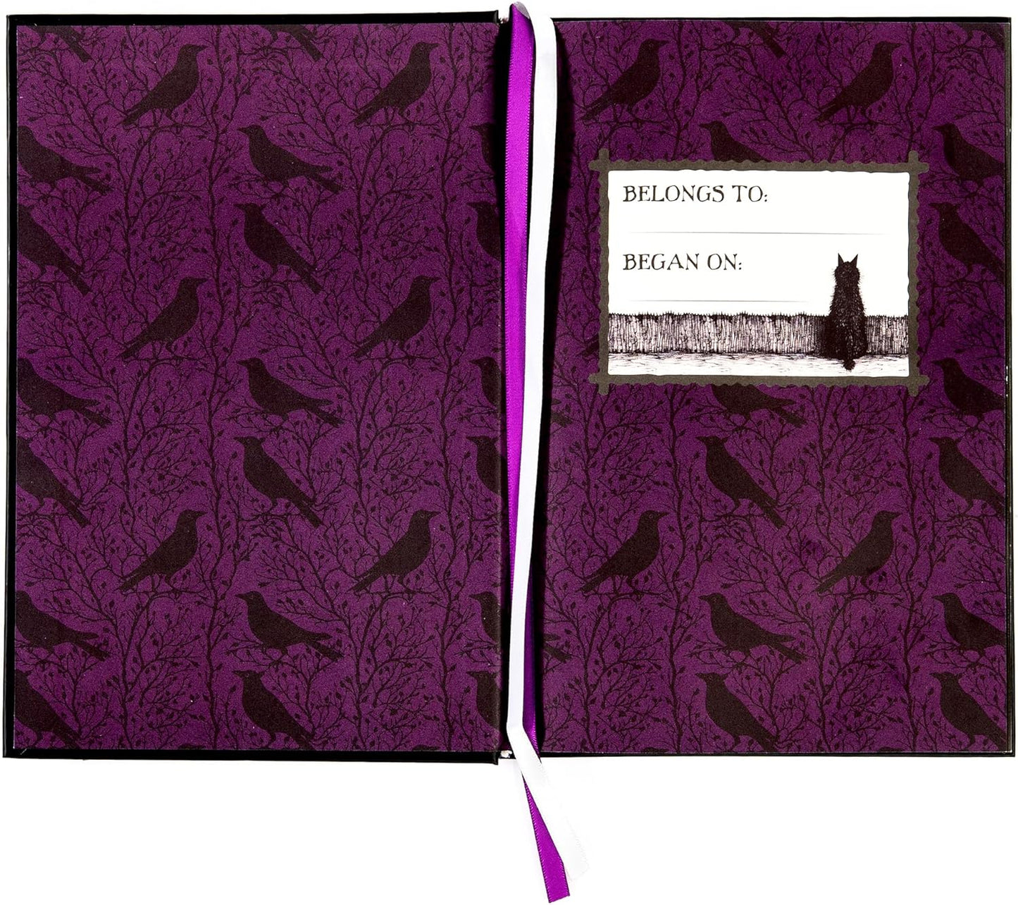 Conquest Journals Waiting for the Night Readers Journal, Gothic Inspired, Journaling for Reading, 150 Pages, 6'' x 8.5'', Lay-Flat Binding, 2 Ribbon Bookmarks & 1 Bookish Sticker Sheet, Gothcore Merch