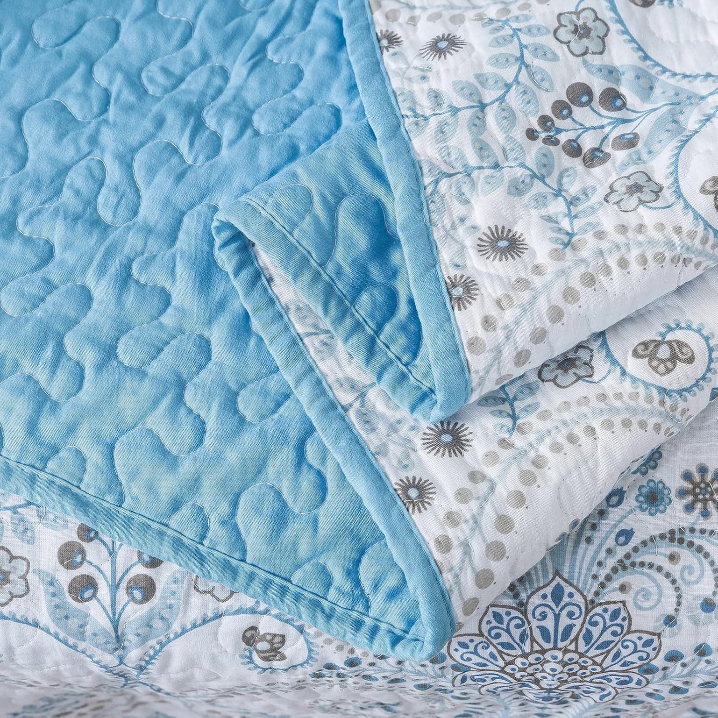 NEWLAKE Quilted Throw Blanket for Bed Couch Sofa, Blue Classic Royal, 60X78 Inch