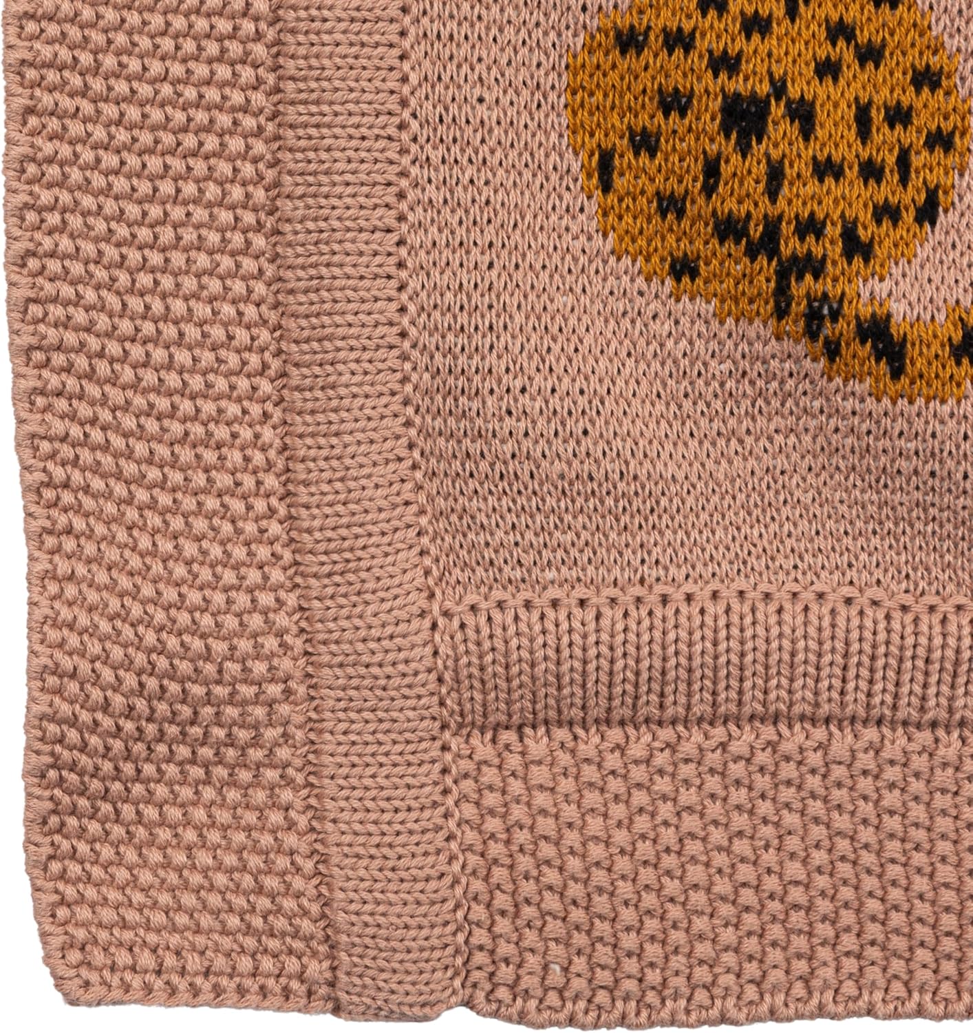 Creative Co-Op Cotton Knit Throw with Cheetahs, Multicolor