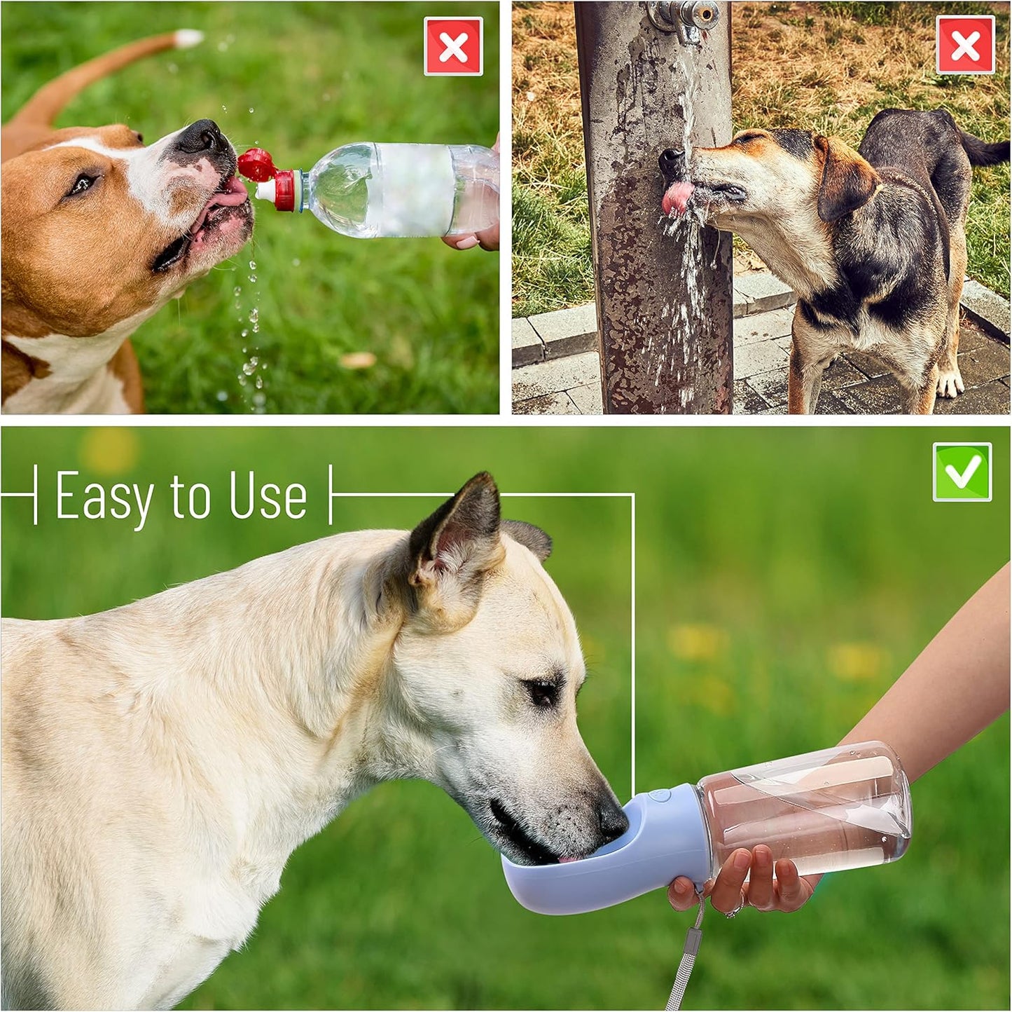Mr. Pen Portable Dog Water Bottle - 19oz, Blue, Travel & Dispenser for Dogs, Not Dishwasher Safe