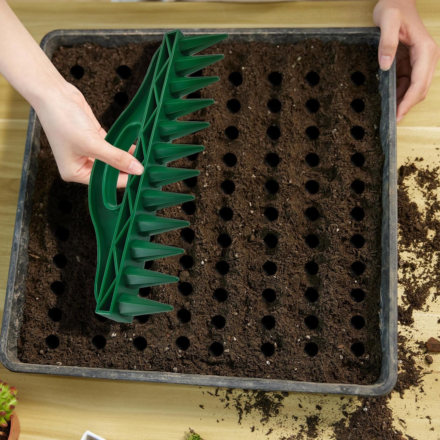The Row Seeder – Handheld Garden Tool for Precise Seed & Seedling Spacing in Rows & Seed Trays – for Vegetables, Flowers & Herbs. Durable & Ergonomic