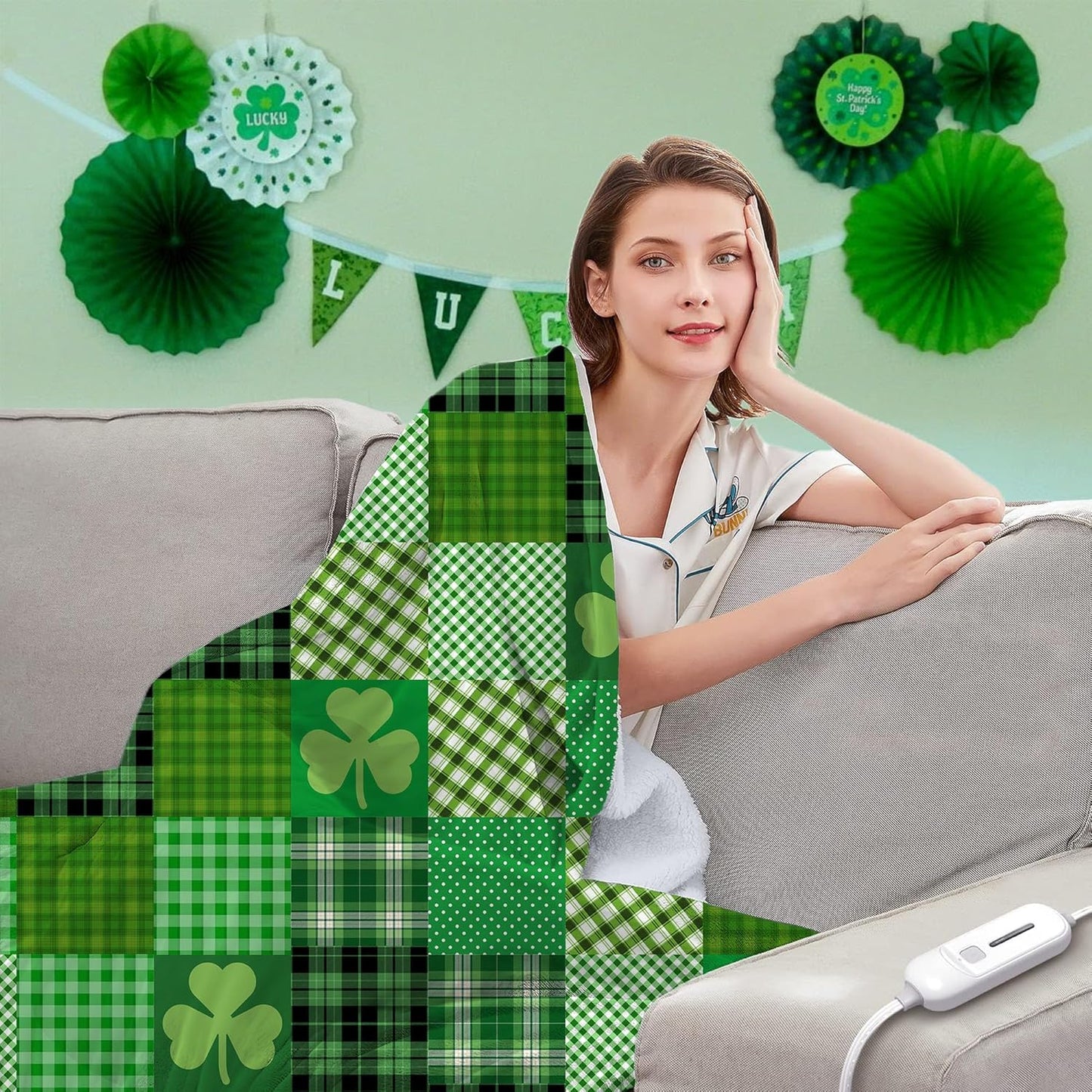 St Patricks Day Blanket Flannel Throw Blankets for Kids for Women Super Soft Fleece Throw Blanket St.Patrick's Day Gift Decorations Blanket for Bed, Sofa, Couch, Travel Blankets 40"x30"