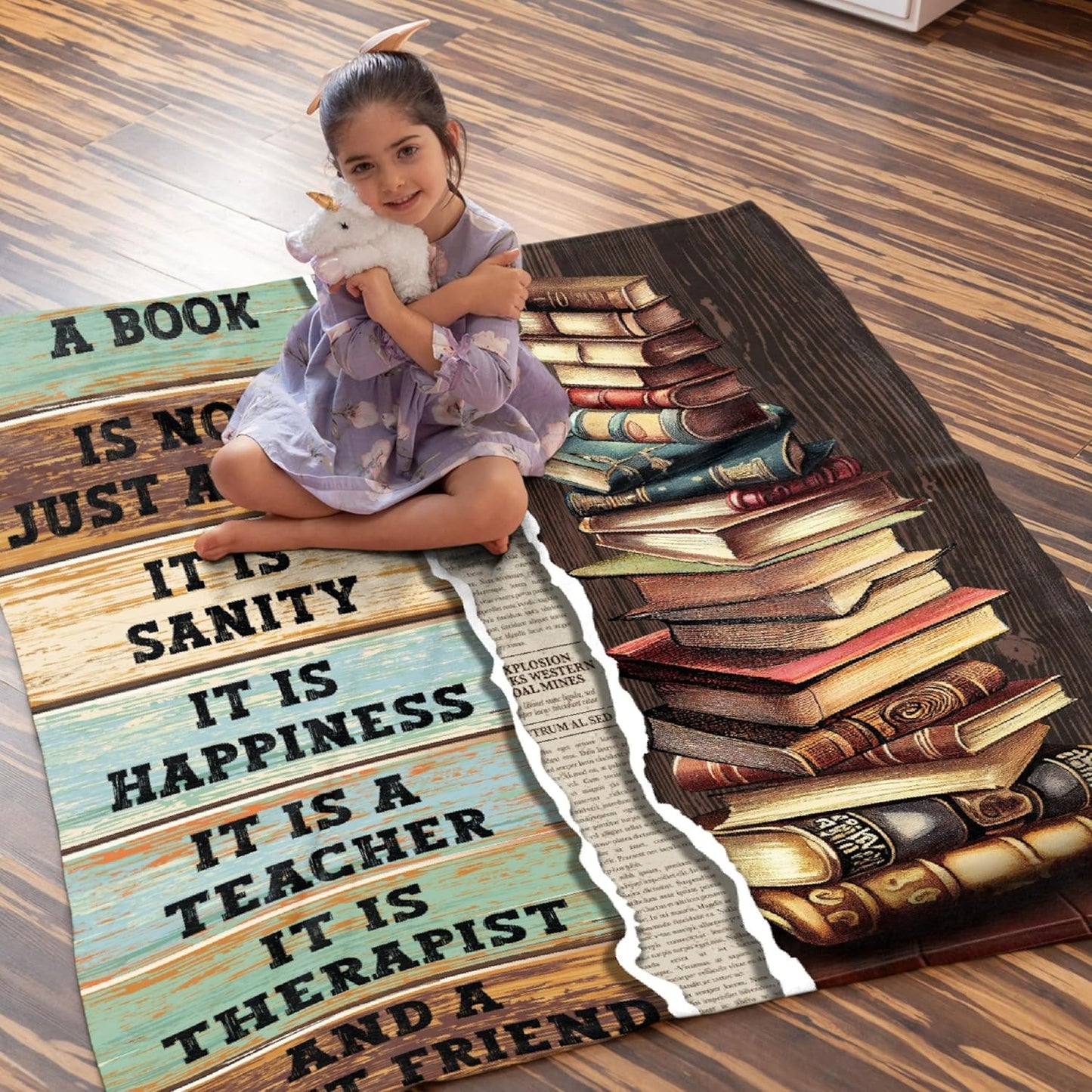 Book Blanket Vintage Book Lovers Throw Blanket - Gifts for Women-Super Soft Flannel Blanket for Sofa Couch Bed Camping Travel - Plush Warm Cozy Home Decor for All Seasons,40"x50"for Kids/Baby