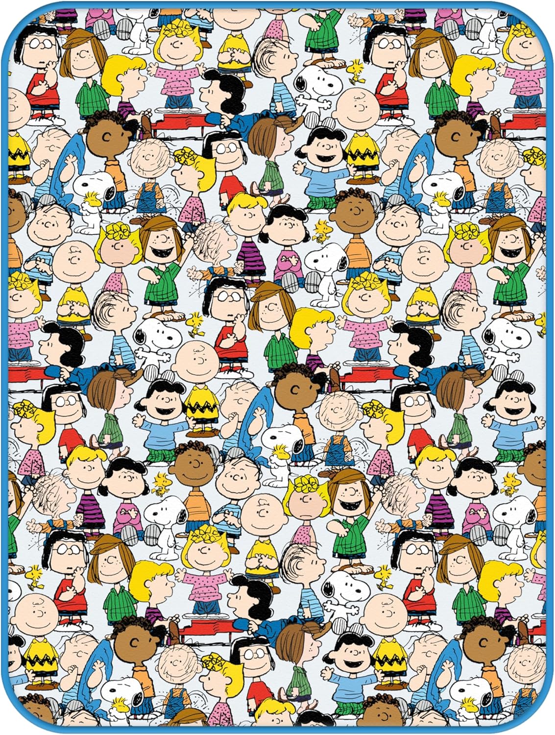 Silver Buffalo Peanuts Featuring Snoopy, Charlie Brown, Lucy, Linus, Sally, Woodstock 45" x 60" Fleece Throw, Soft and Cozy Blanket, 185 GSM