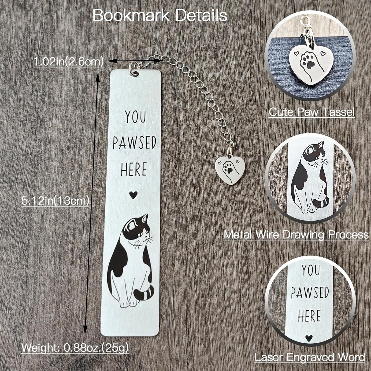 Cat Metal Bookmark, Cute Book Marks for Reading Women, Kids, Men, Book Lovers, Friends - Durable & Rustproof Book Accessories, Cat Lovers Gift (Bicolor Cat-6)