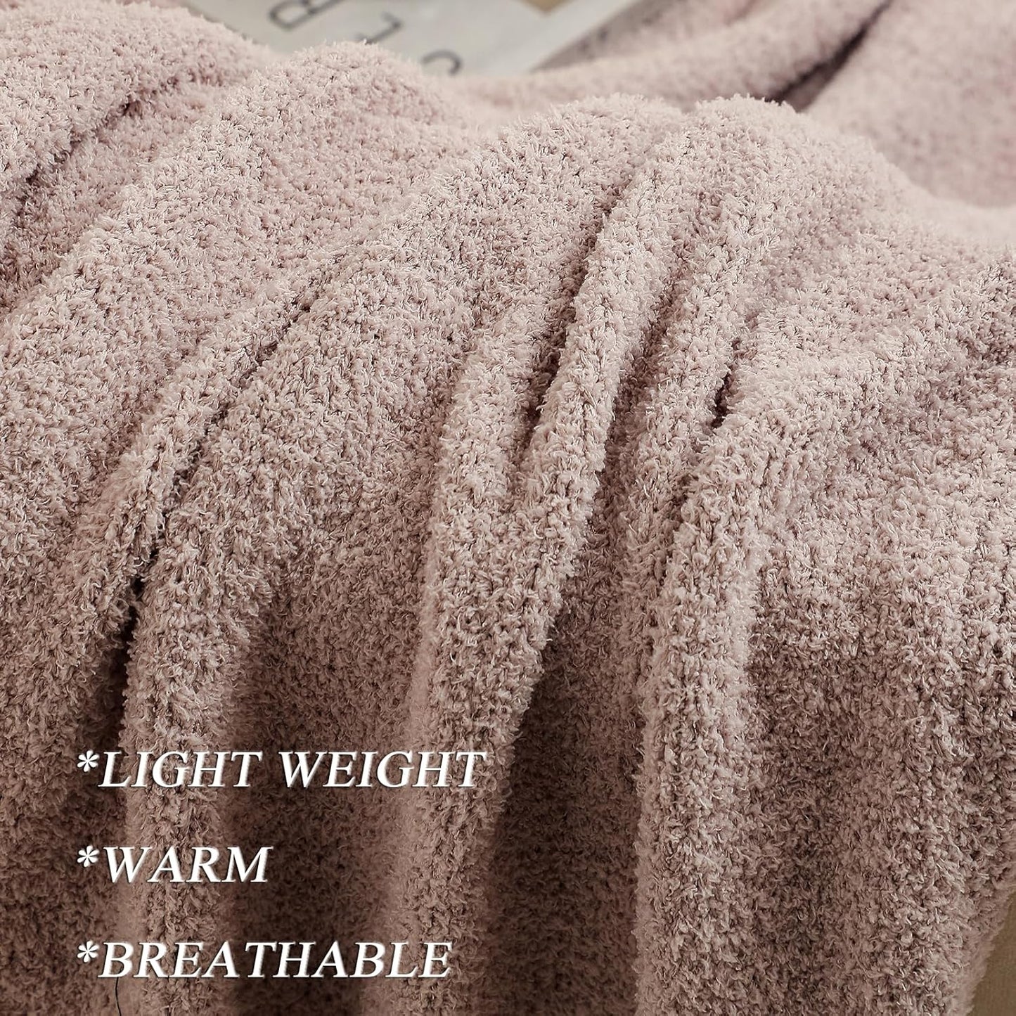bearberry Super Soft Fluffy Throw Blanket Lightweight Cozy Warm Throw Blankets for Couch Bed Sofa All Season (Beige, 40”x50”)