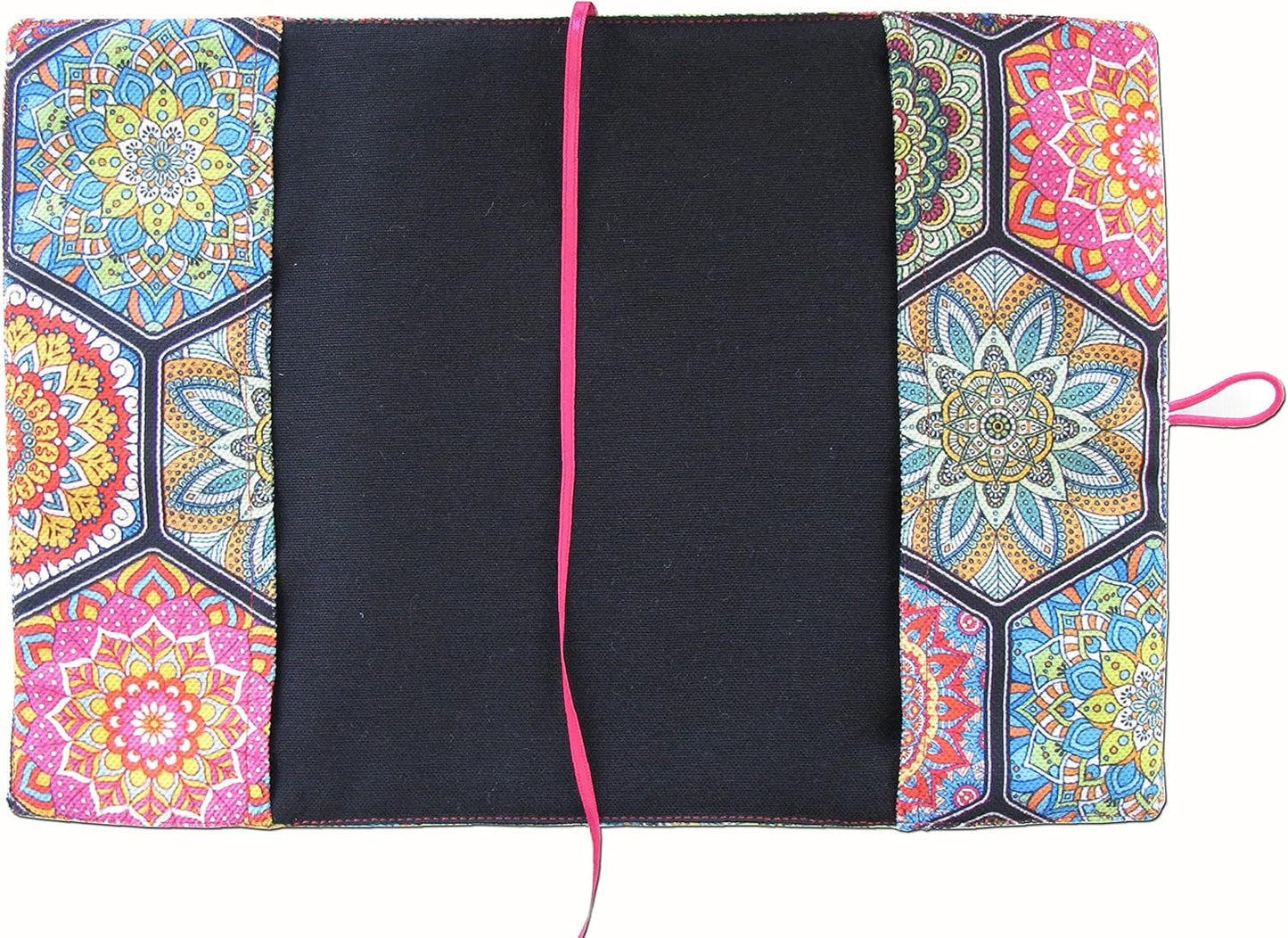 Book Cover for Novel, Ethnic Ottoman Pink Pattern Book Cover, Washable Cloth Hardcover for Paperback - Padded Book Sleeve Cover for Adult 5.5" x 8"