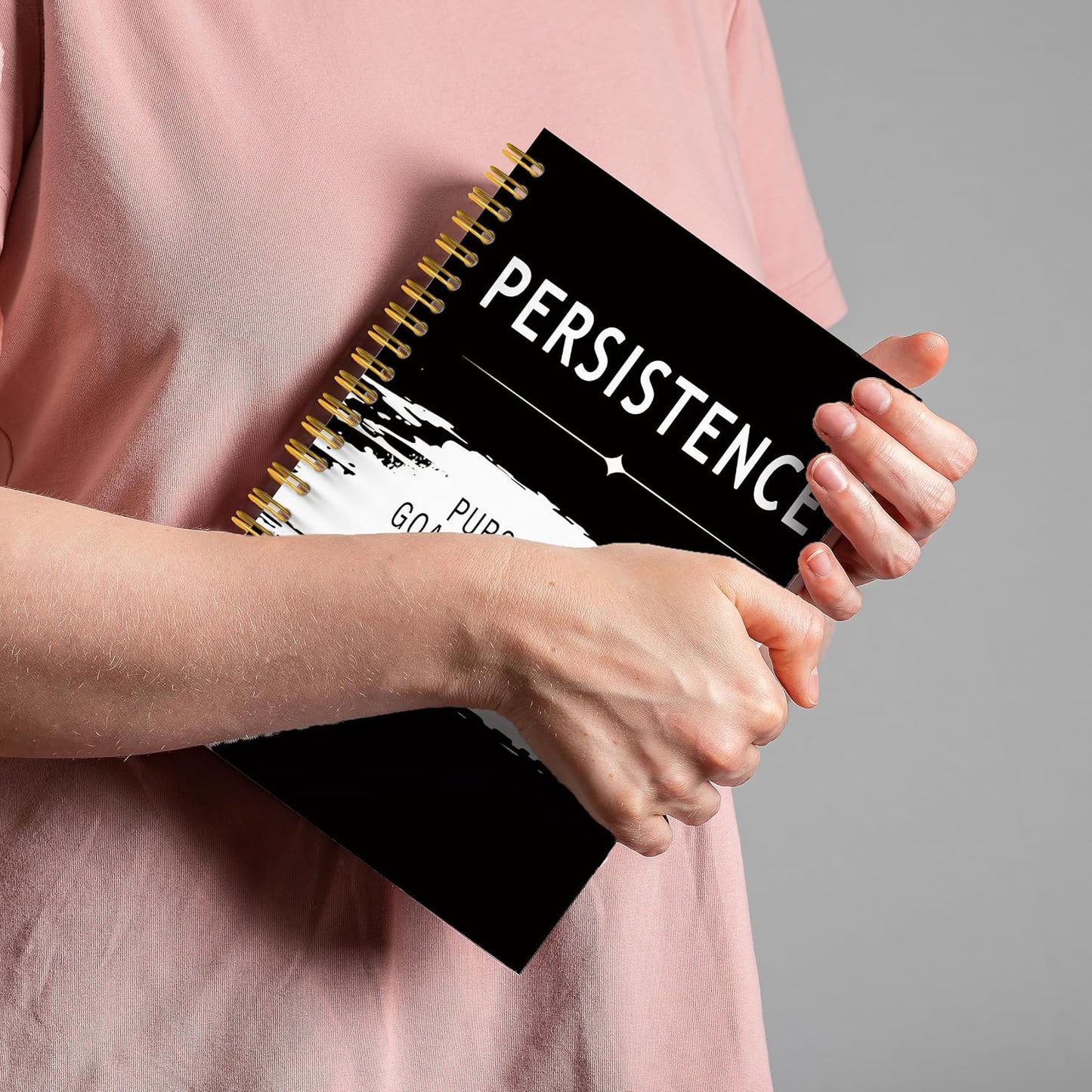 Persistence Quotes Notebook Journal, Inspirational Office Notebooks for Work, Motivational Gifts for Women Men, Gifts for Office Coworkers, Hardcover Spiral Notebook 5.5x8.3