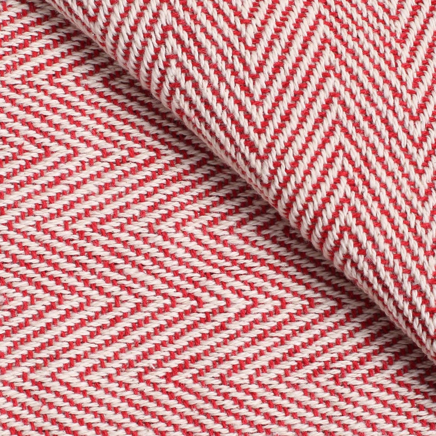 Glamburg 100% Soft and Breathable Cotton Thermal Blanket Twin Red - Perfect for Layering Any Bed for All Season