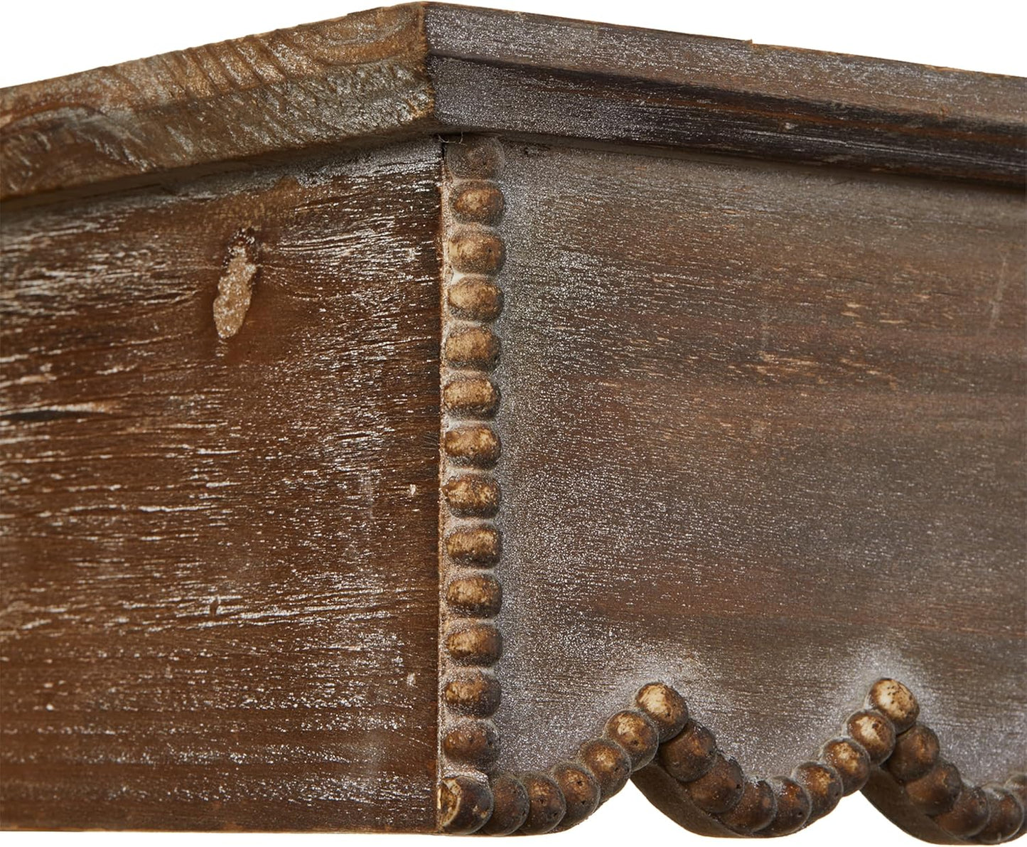 SOFE Wood Scalloped Decorative Wall Shelf, Bedroom Bathroom Kitchen Shelving Wall Mounted Heavy Duty, Farmhouse Floating Storage Shelves Small Hanging Shelves Display Book Picture Ledge Shelf