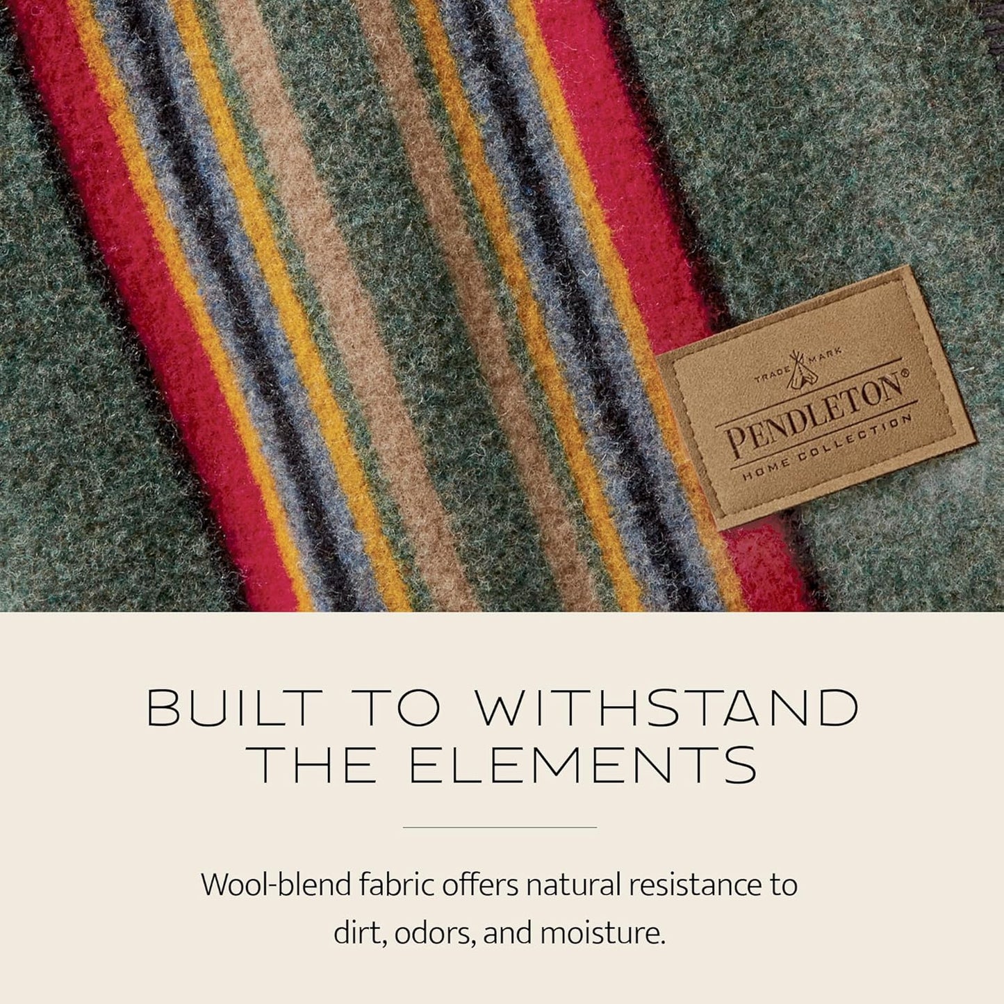 Pendleton Yakima Throw 54" x 66" - Wool Cotton, Soft and Durable Wool Throw for Home and Travel - Mineral Umber