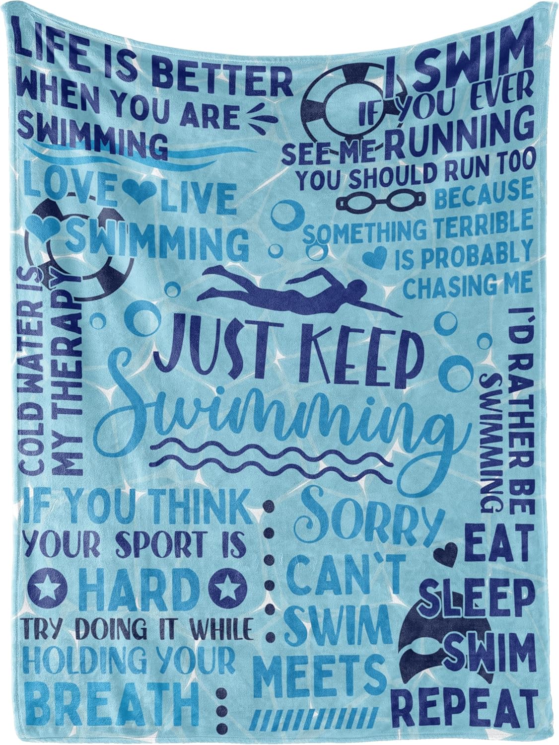 Swimming Swimmer Gifts Blanket Throw - Gift for Women, Men, Teen Girls, Teammate, Coach - Just Keep, 60" x 80"