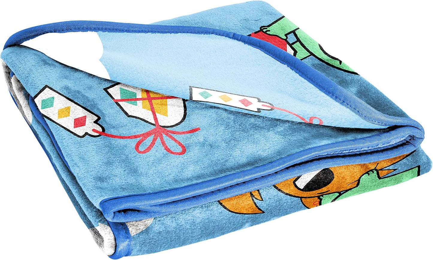Jay Franco Pikwik Pack Animal Friends Blue Throw Blanket - Measures 46 x 60 inches, Kids Bedding - Soft & Cozy Fleece