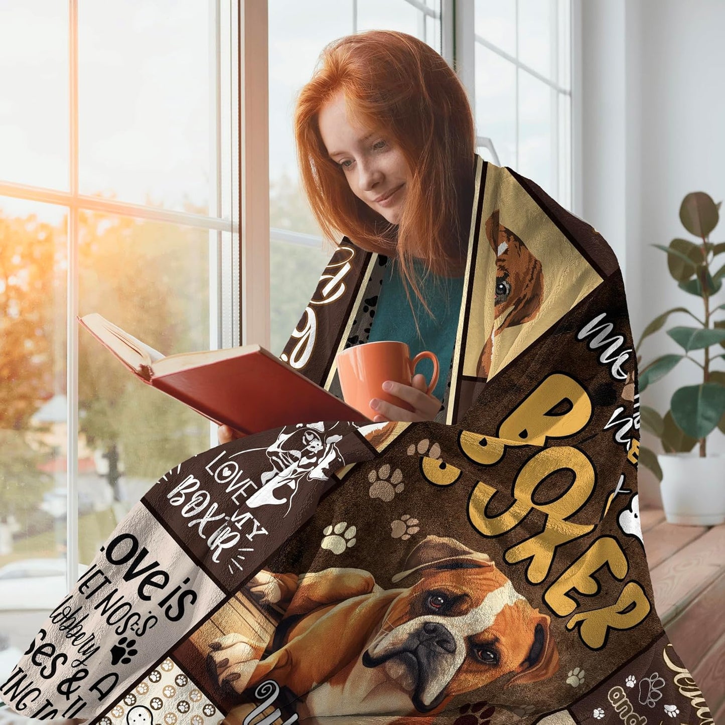 Boxer Dog Blanket, Boxer Dog Gifts for Women Men, Cute Boxer Gifts for Dog Lovers, Best Gifts Idea for Boxer Dog Lover, Boxer Blanket 50"x60"