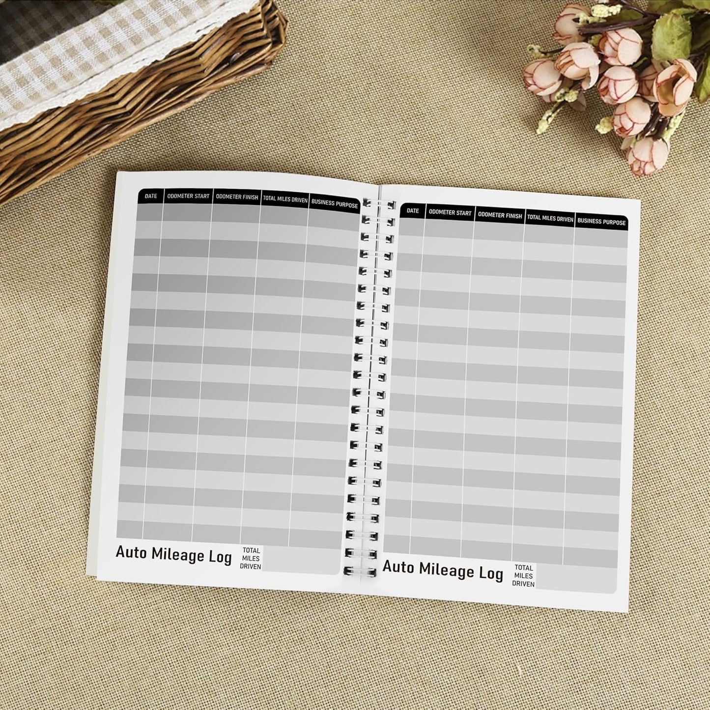 2 Pcs Auto Mileage Log Book Expense Record Notebook for Car for Small Business Driving Bookkeeping 7.87 X 5inch