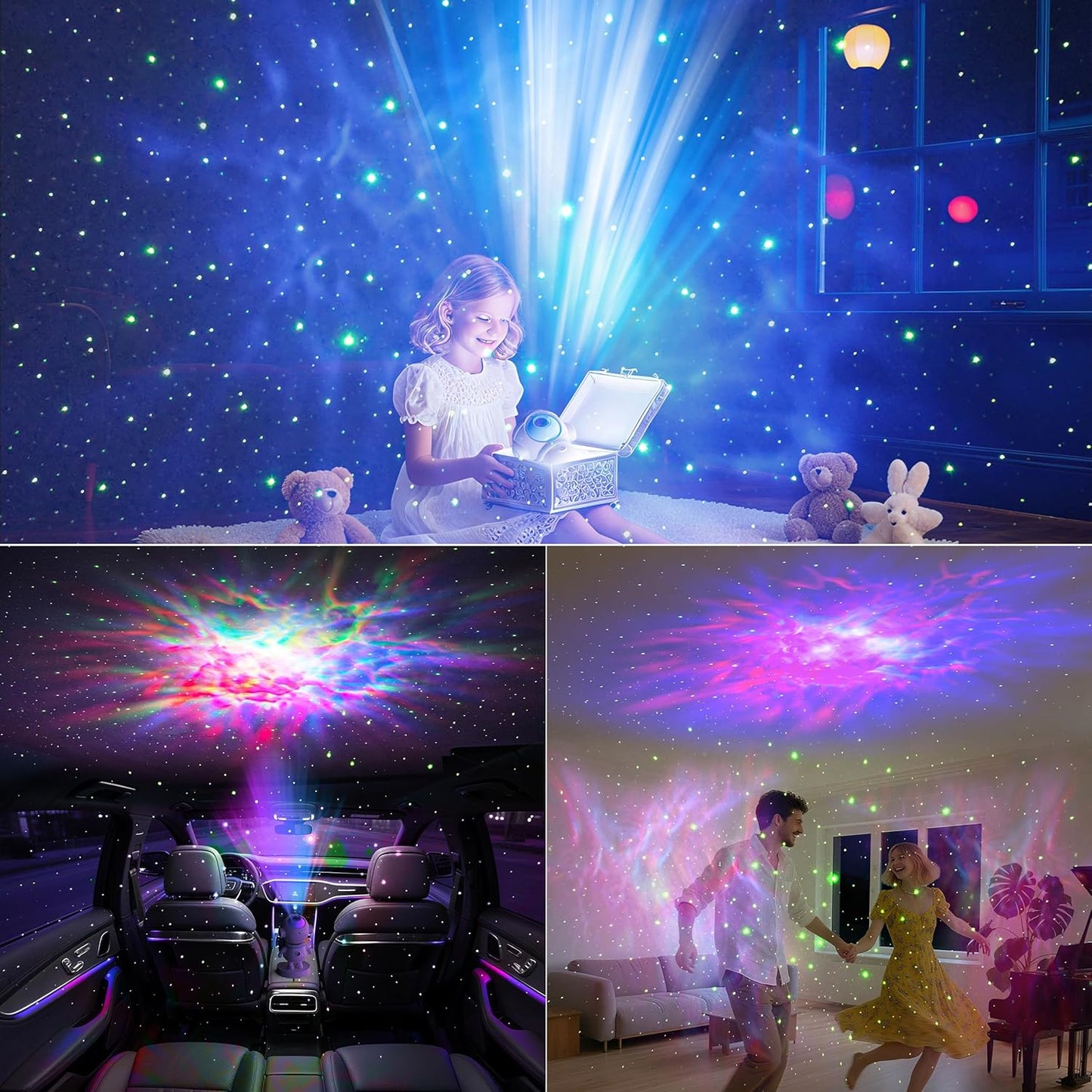 Apollo Star Galaxy Projector Night Light with 16 Light Effects, Nebula Ceiling LED Lamp for Bedroom and Room Decor, for Parties&Christmas &Birthday& Kids Gifts (Blue)
