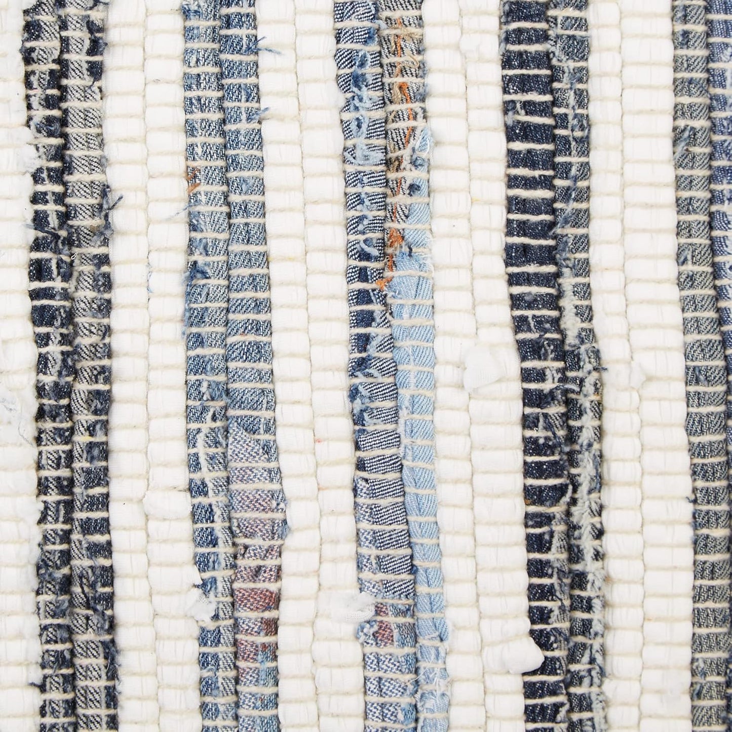 DII Chindi Home Collection Handwoven Multicolor Area Rag Run, 2x3', Denim