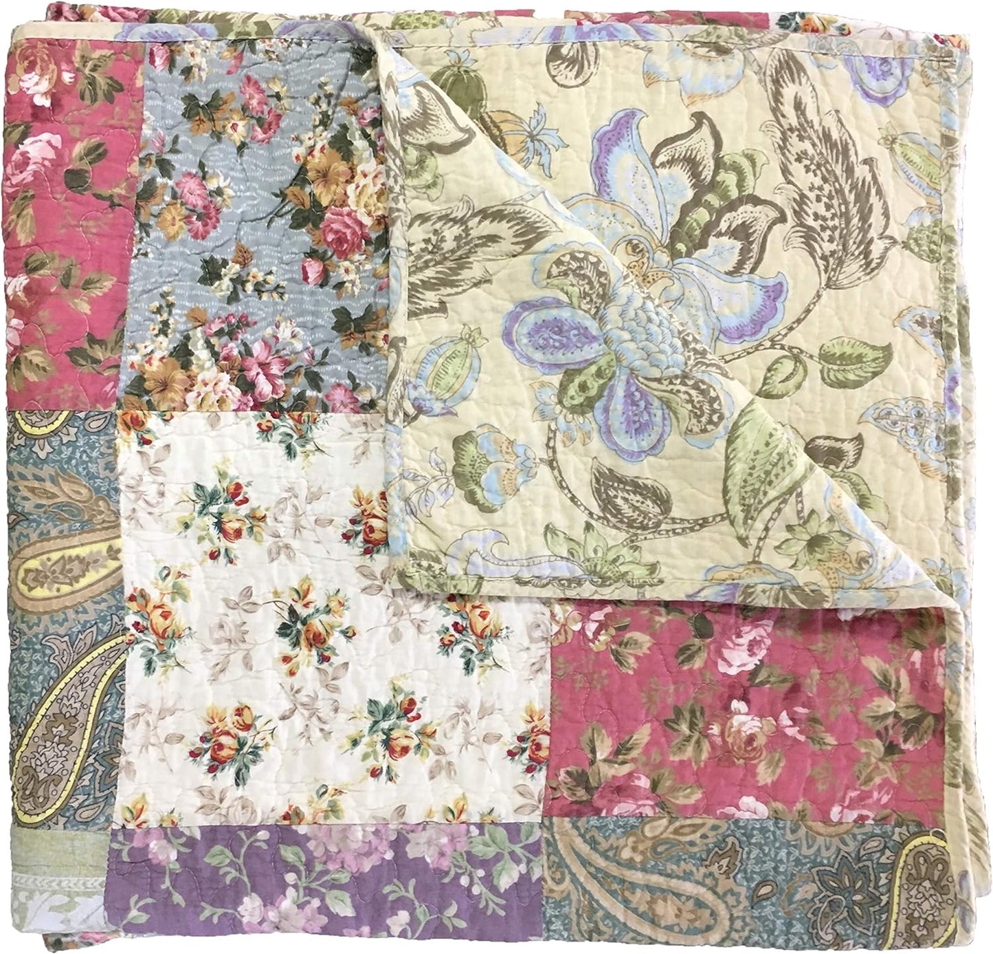 Greenland Home Blooming Prairie Quilted Patchwork Throw