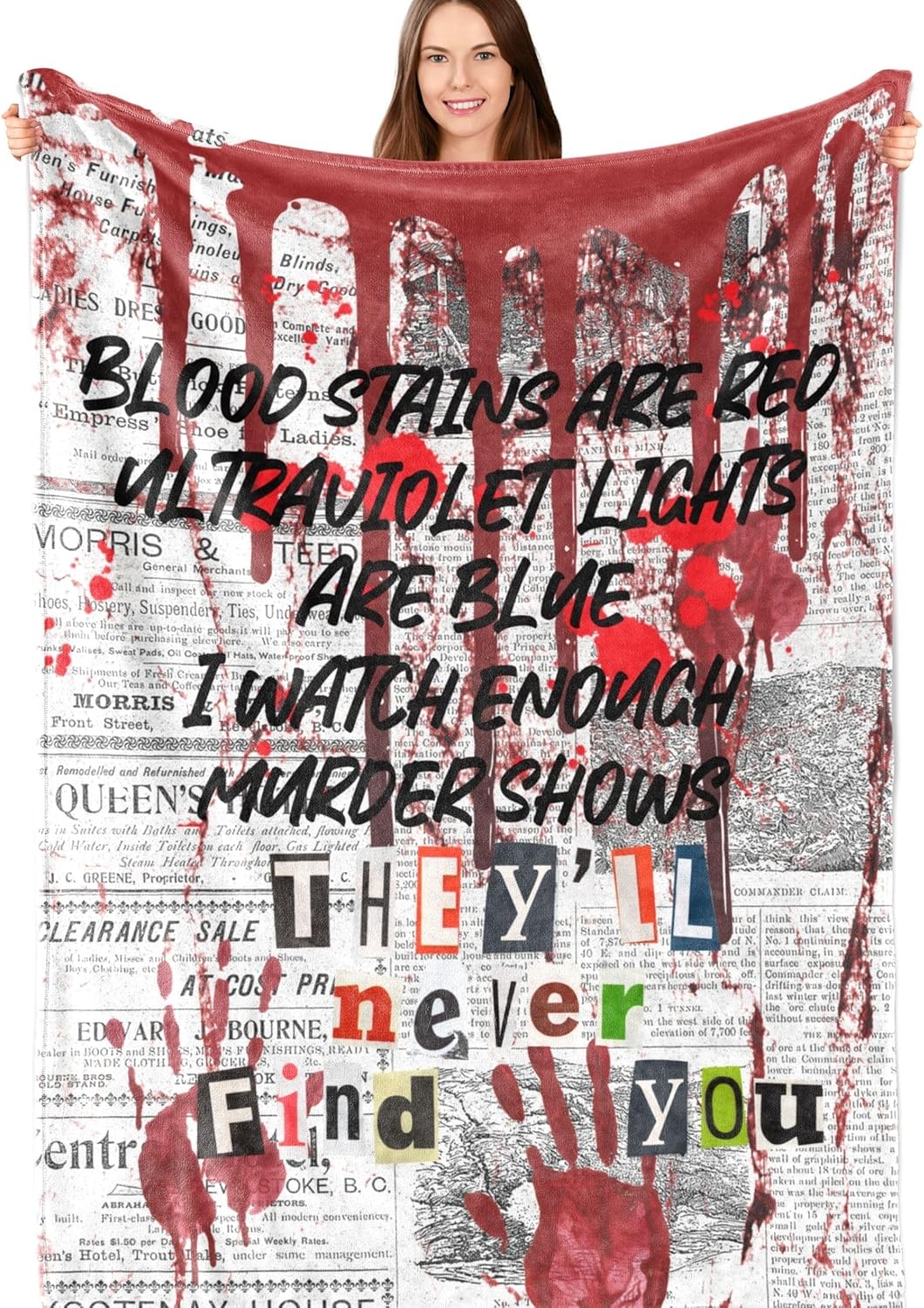 InnoBeta Serial Killer Gifts for Women Men, Throw Blanket for True Crime Lovers On Birthday Christmas, 60x80 Inches