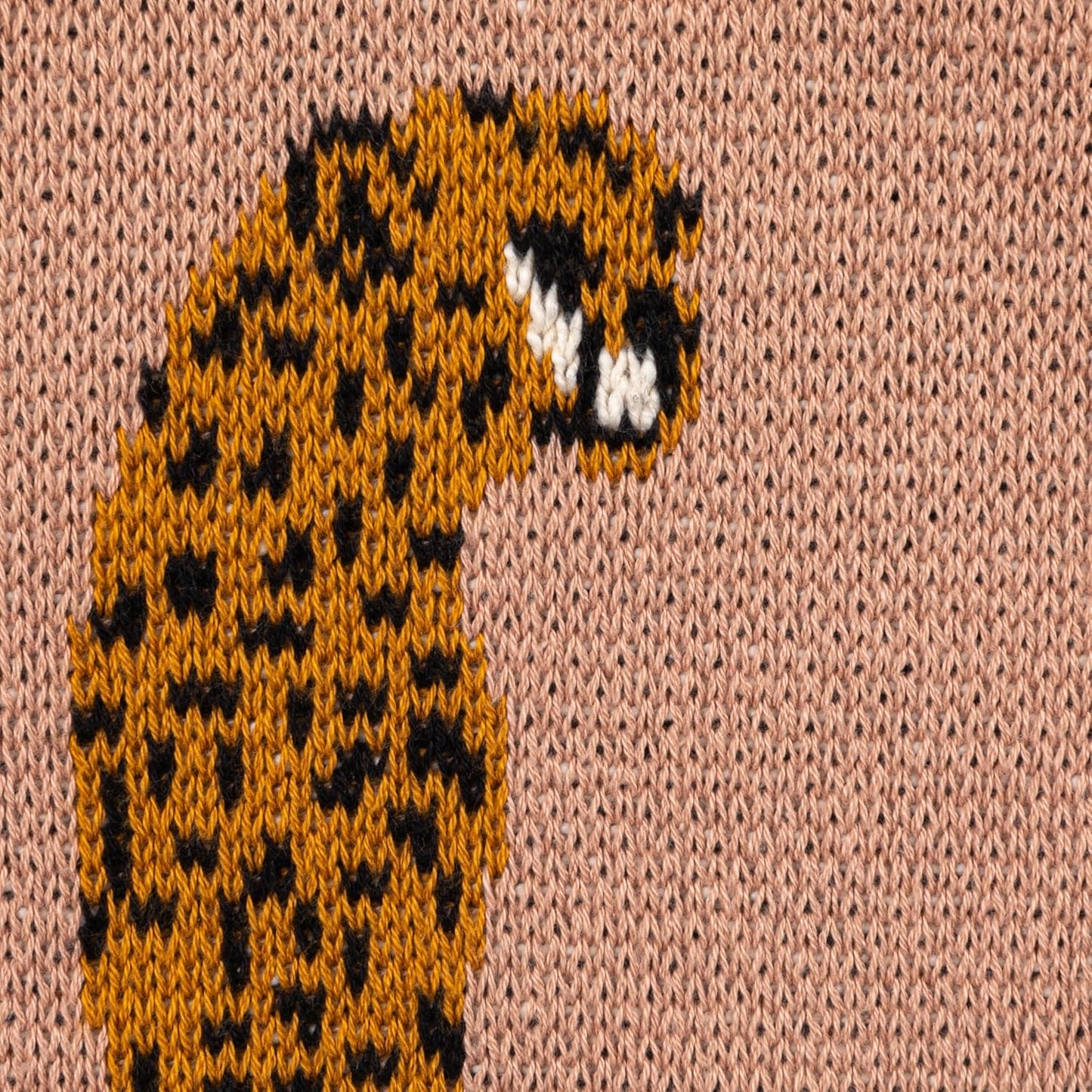 Creative Co-Op Cotton Knit Throw with Cheetahs, Multicolor