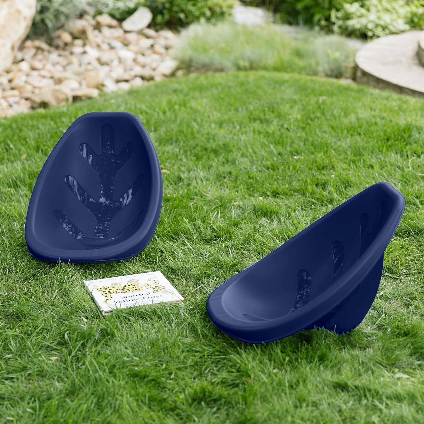 ECR4Kids Leaf Floor Seat, Rocker Chair, Navy, 6-Piece