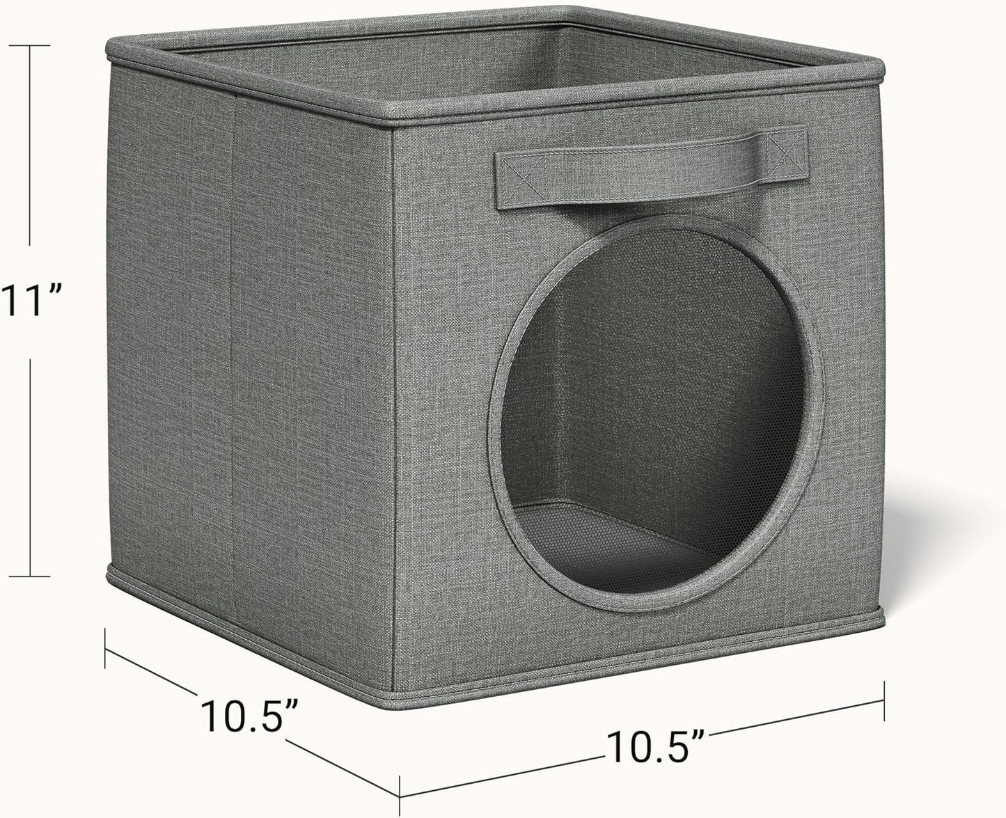 Vailando Ultra Thick Fabric Foldable Storage Bins with Mesh Window - 11 Inch Cube Storage Organizer for Clothes, Shelves, Offices, Toys & Misc, Dark Gray, 4 Pack