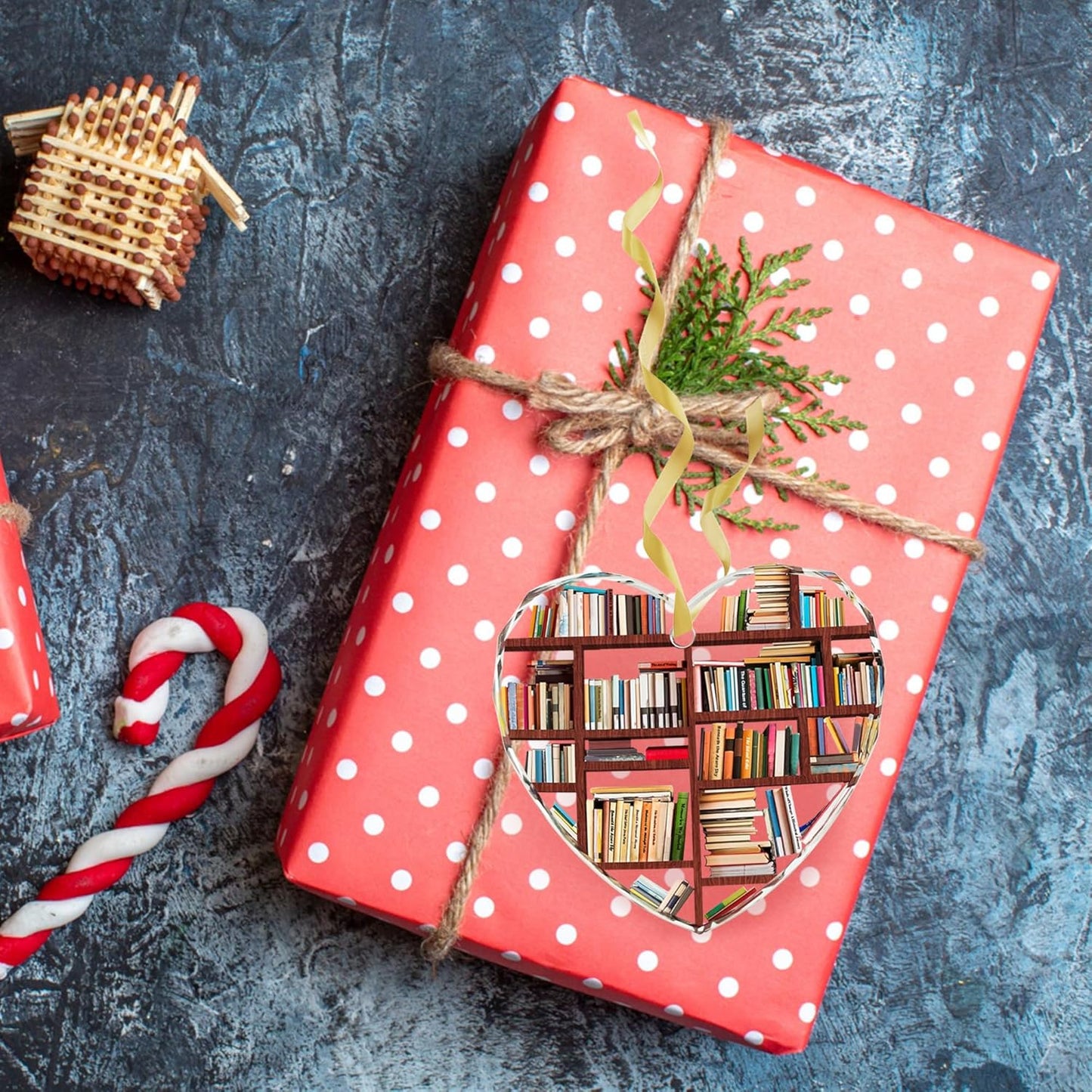 Crystal Book Lovers Gifts Hanging Christmas Ornament,Glass Hanging Book Themed Decoration for Readers, Bookworms, Reading Books Club
