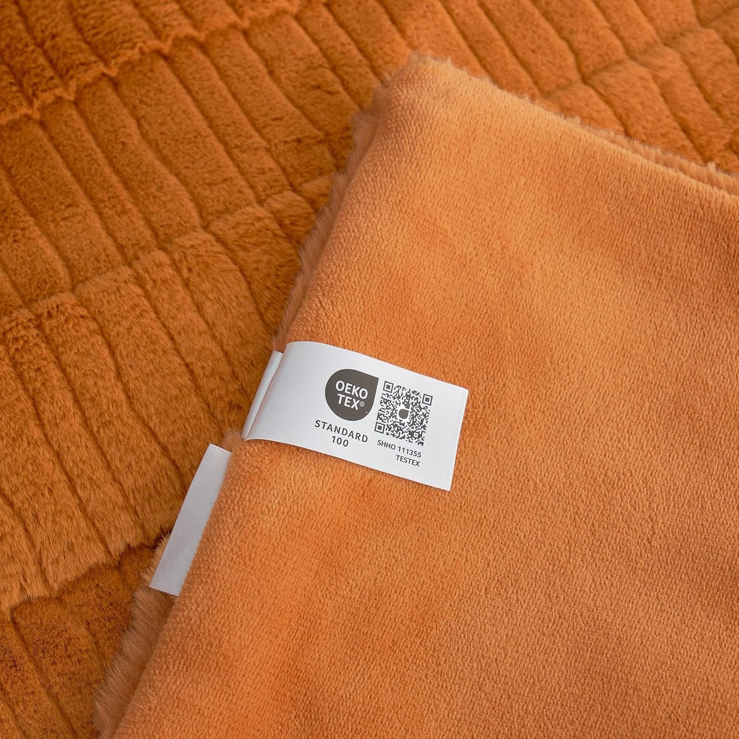 Amélie Home Luxury Striped Faux Fur Throw Blanket for Couch, Soft Cozy Fuzzy Fluffy Soft Plush Blankets Sofa Chair Gift Blankets for Women, 55"x70", Brown
