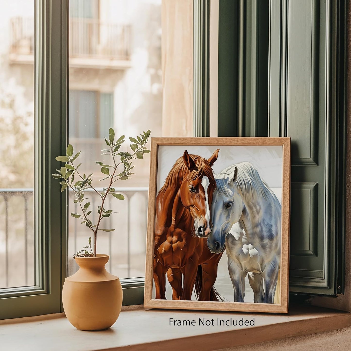 ZUKIY Grace and Strength in Motion - Horse Poster Wall Art for Bedroom Living Room Office Decor - Inspirational Equestrian Print with Rustic Charm - 8x10 Unframed