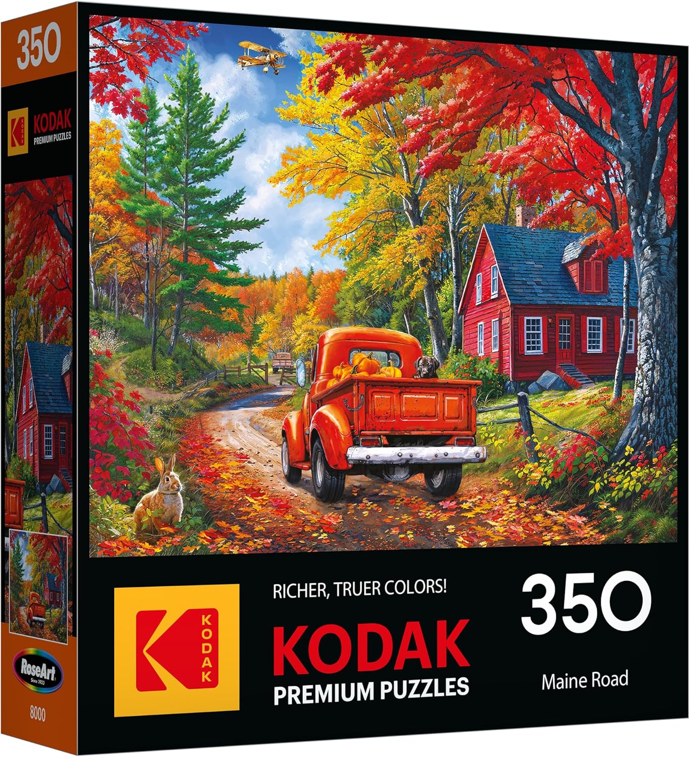 RoseArt - Kodak - Maine Road 350 Piece Jigsaw Puzzle, Scenic Autumn Landscape Puzzle for Adults