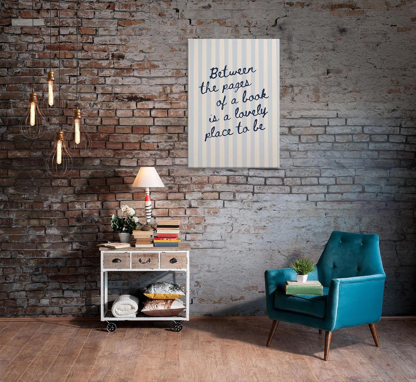 Club blue Bookish Wall Art Between The Pages of a Book Is a Lovely Place to Be Poster，Trendy Book Canvas Print blue Aesthetic Poster for Reading Nook Library Room Wall Decor 12x16inch Unframed