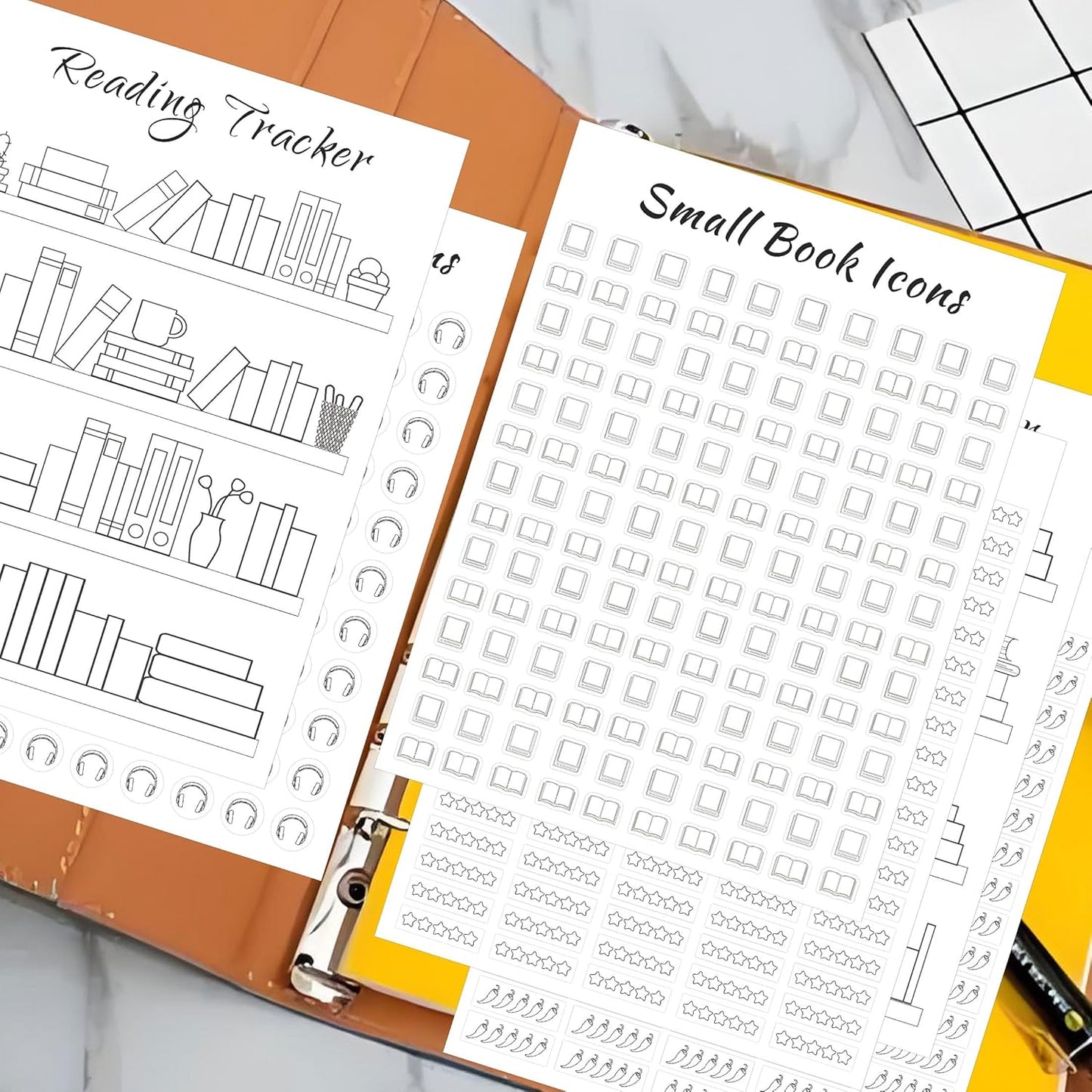 Reading Tracker Bookmark Stickers - 8 Sheets of 6x8 Inch Book Reading Progress Stickers for Planners, Journals, and Logs Perfect for Book Lovers, Students, and Read Challenges