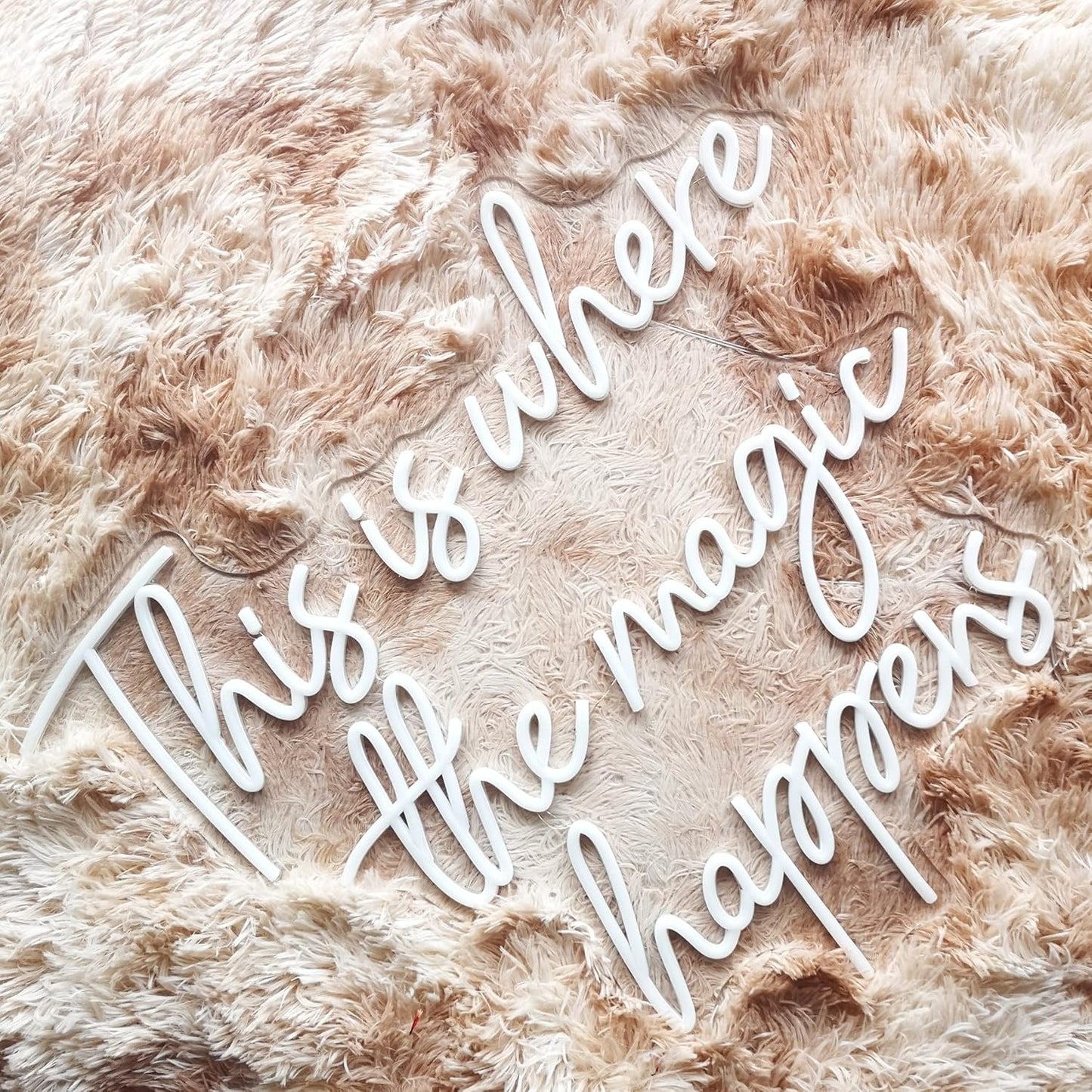 This Is Where The Magic Happens Neon Signs for Wall Décor, 24” Large LED Neon Light Signs for Wedding, Birthday, Engagement, Bachelorette Party, Bar, LED Sign gifts for boys girls, 24x20” Warm White